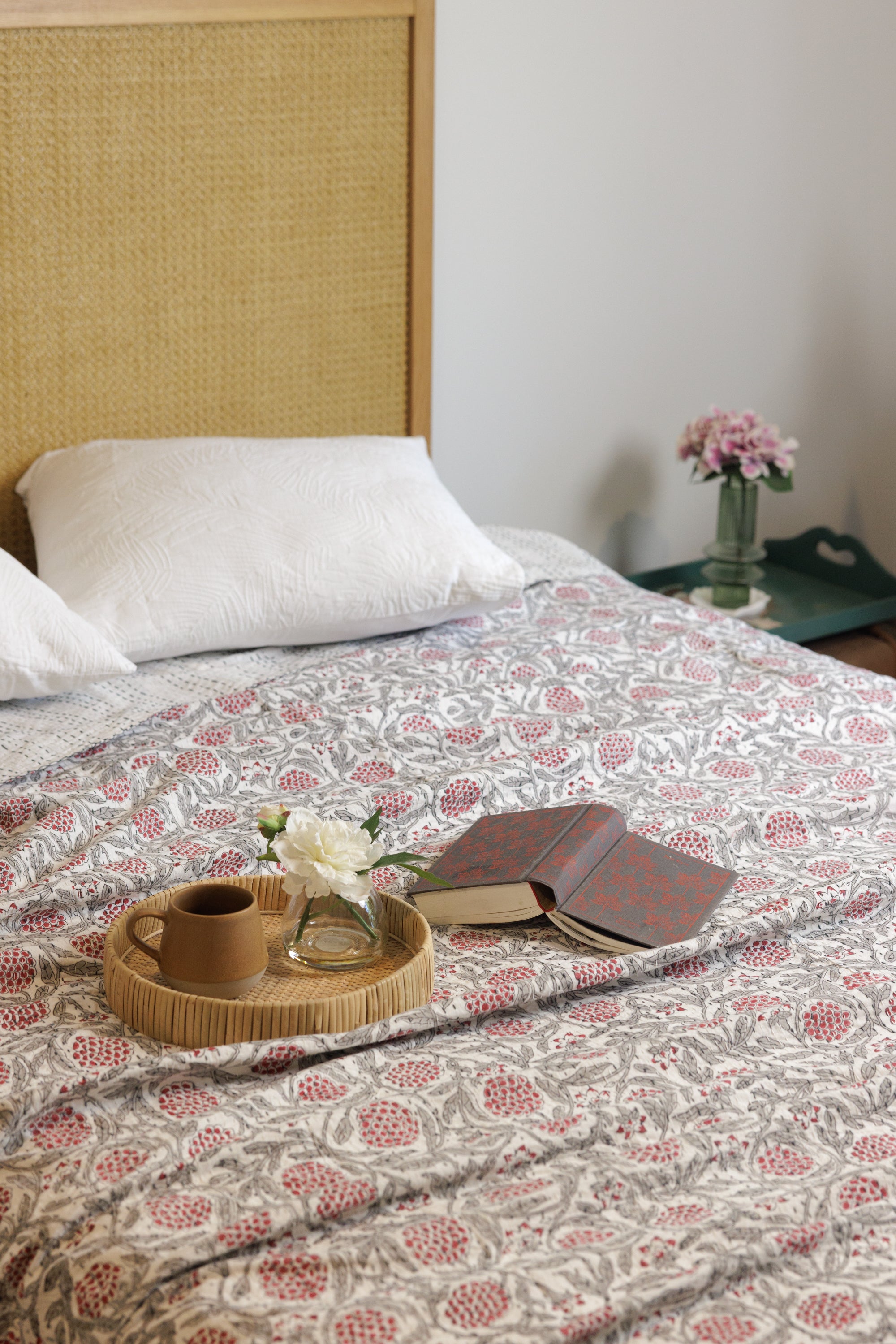 Kantha Quilt Vignoble Rouge