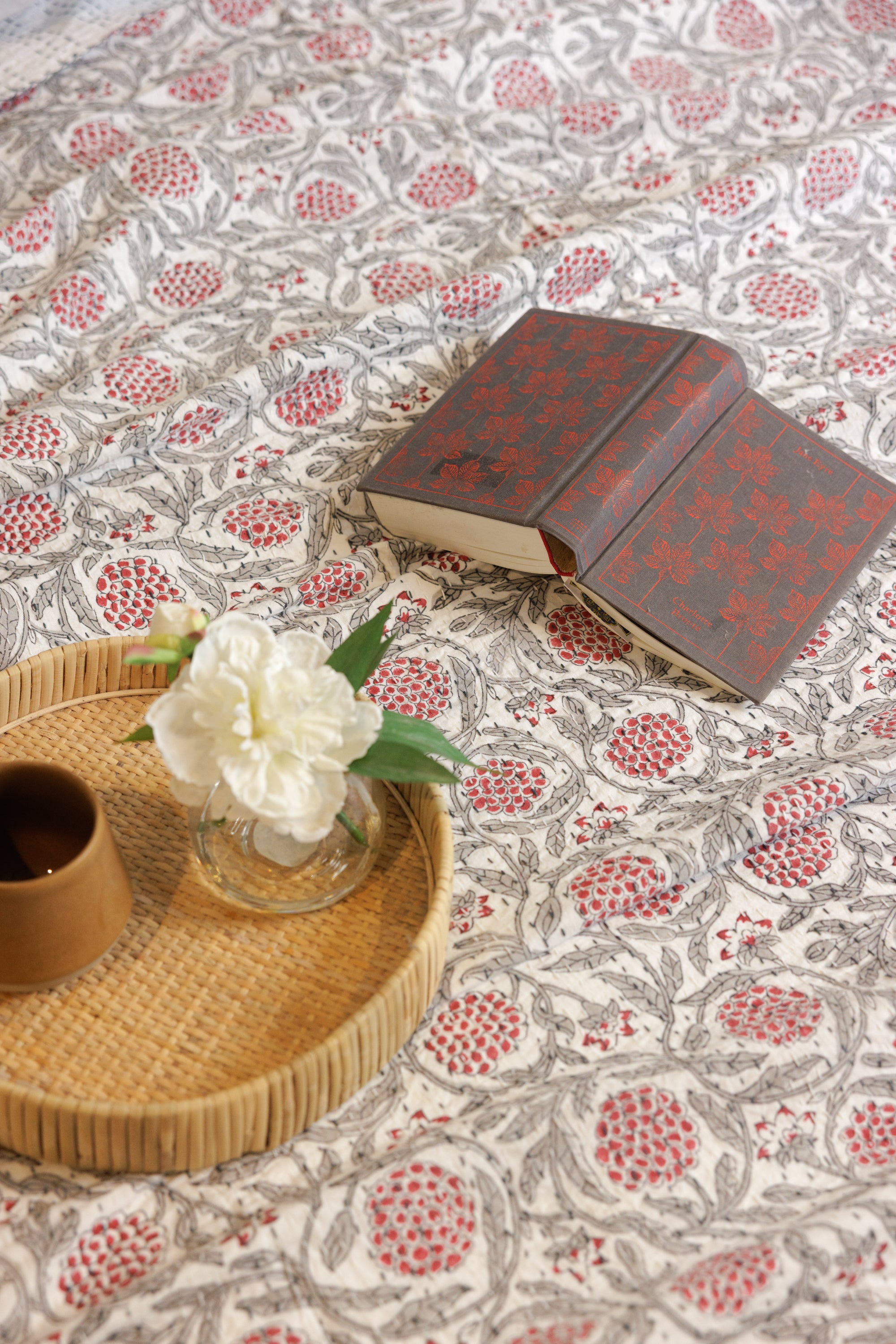 Kantha Quilt Vignoble Rouge