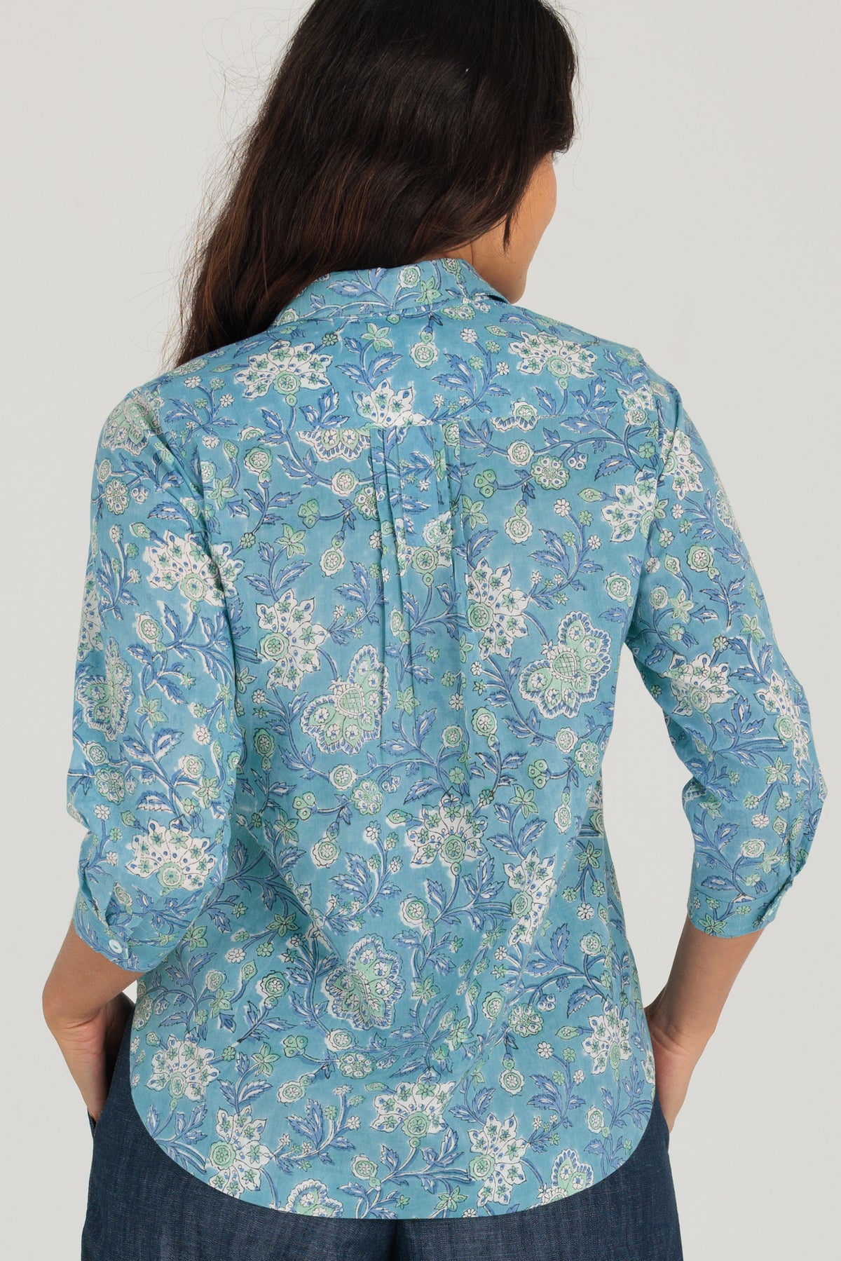 Cassie Shirt Seafoam Bloom