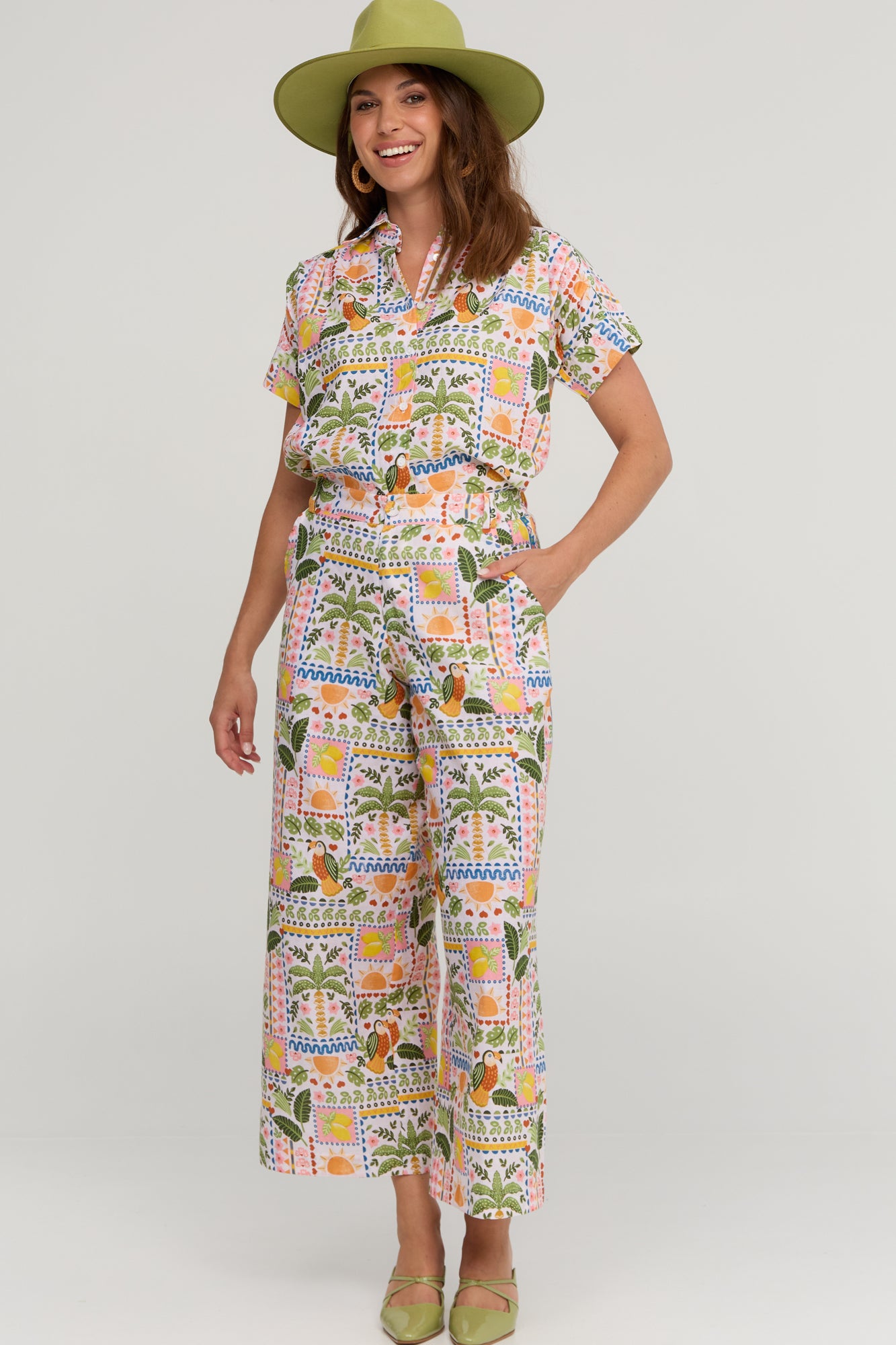 Charlotte Pants Tropical Patchwork
