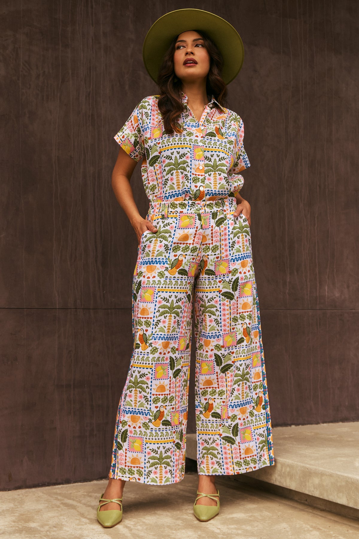 Charlotte Pants Tropical Patchwork