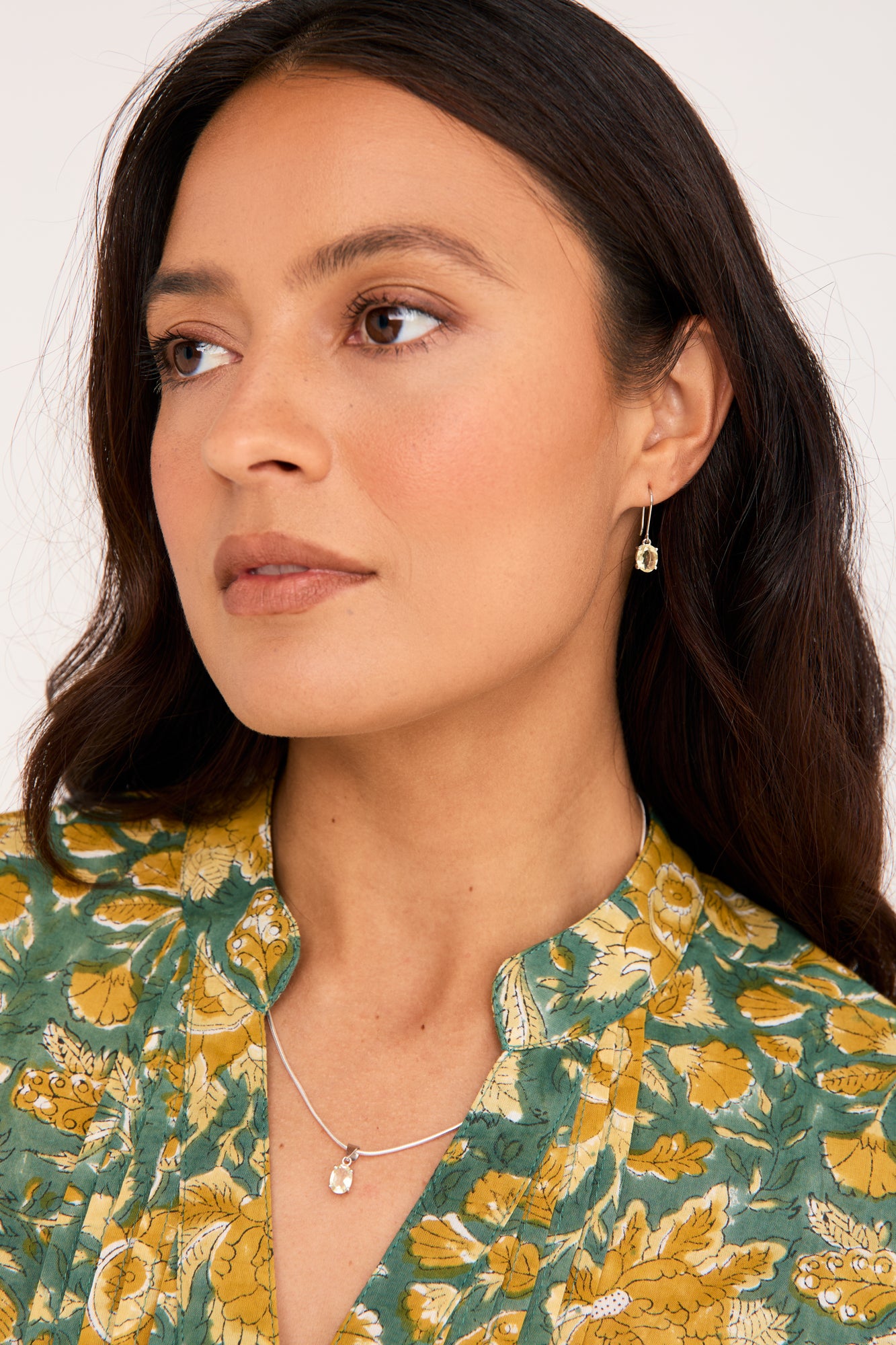 Citrine Silver Drop Earrings