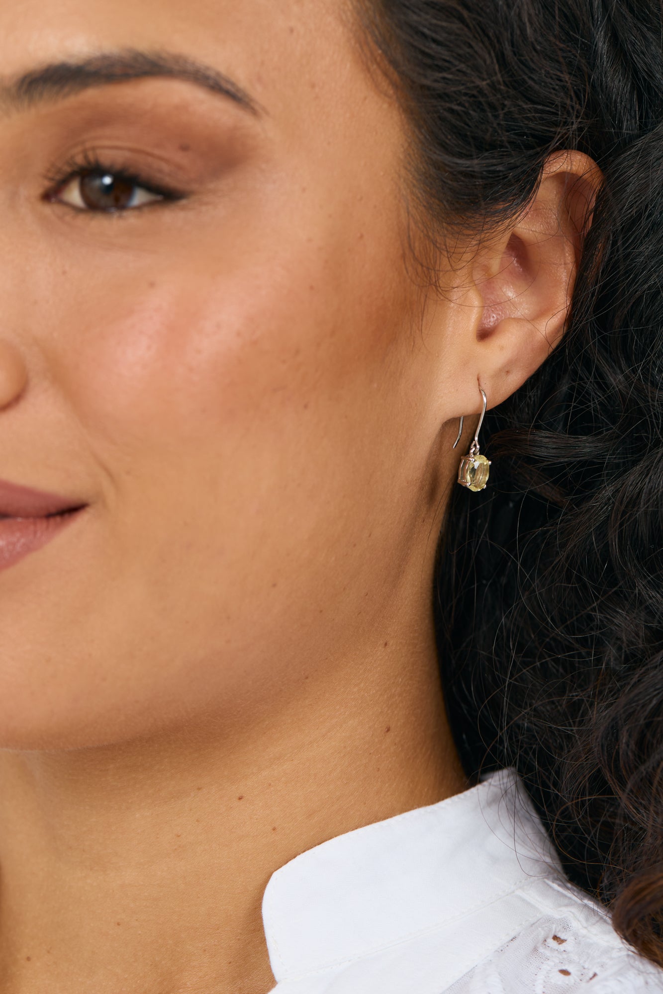 Citrine Silver Drop Earrings