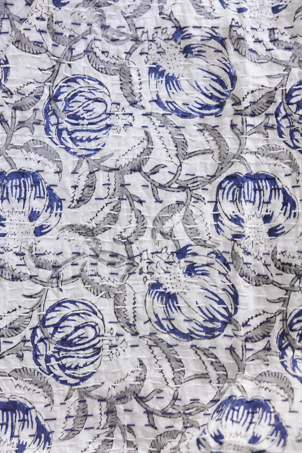 Kantha Quilt Cool Grey Garden