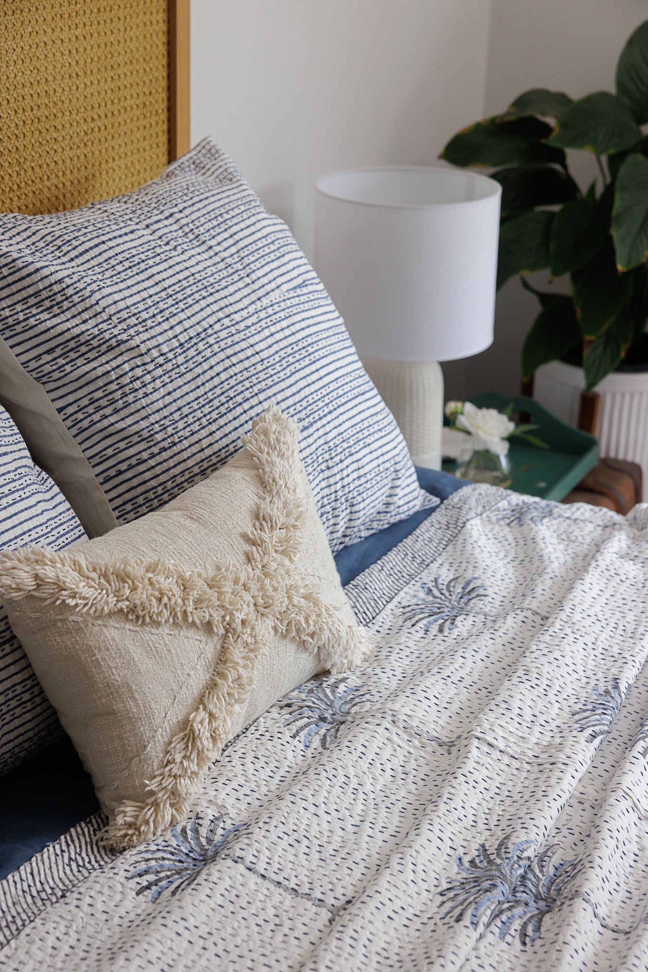 Kantha European Pillowcase Indigo