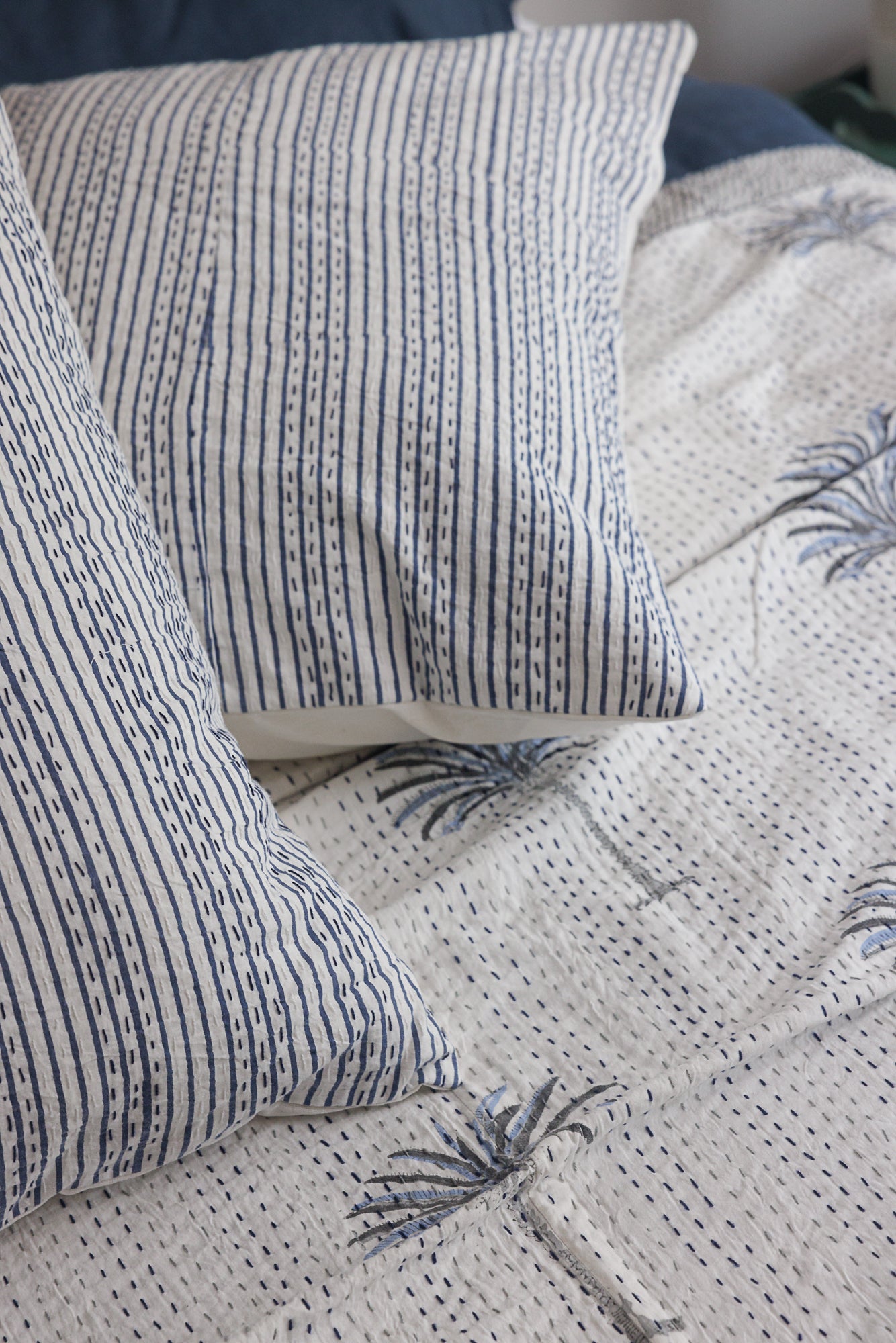 Kantha European Pillowcase Indigo
