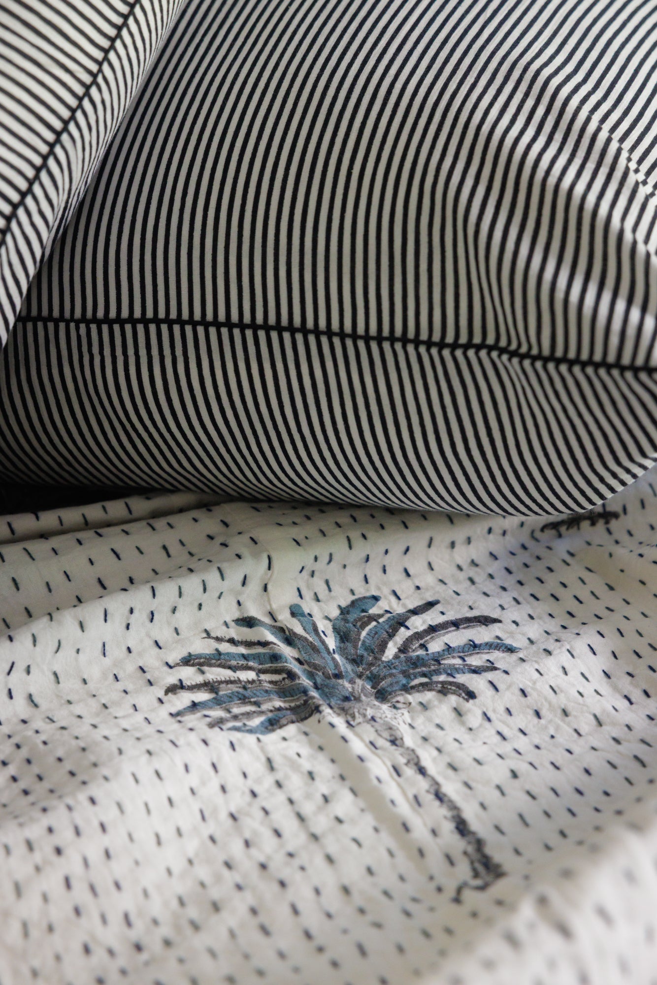 European Pillowcase Midnight Stripes