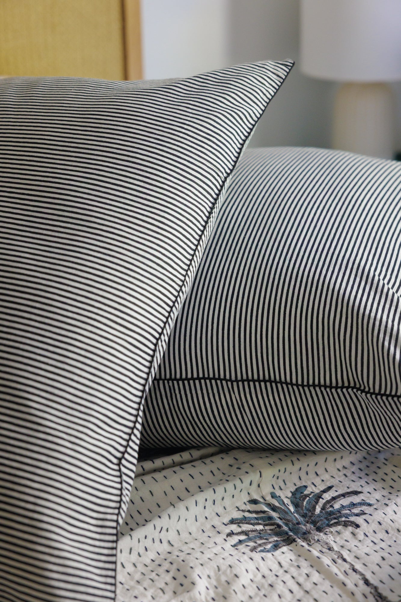 European Pillowcase Midnight Stripes