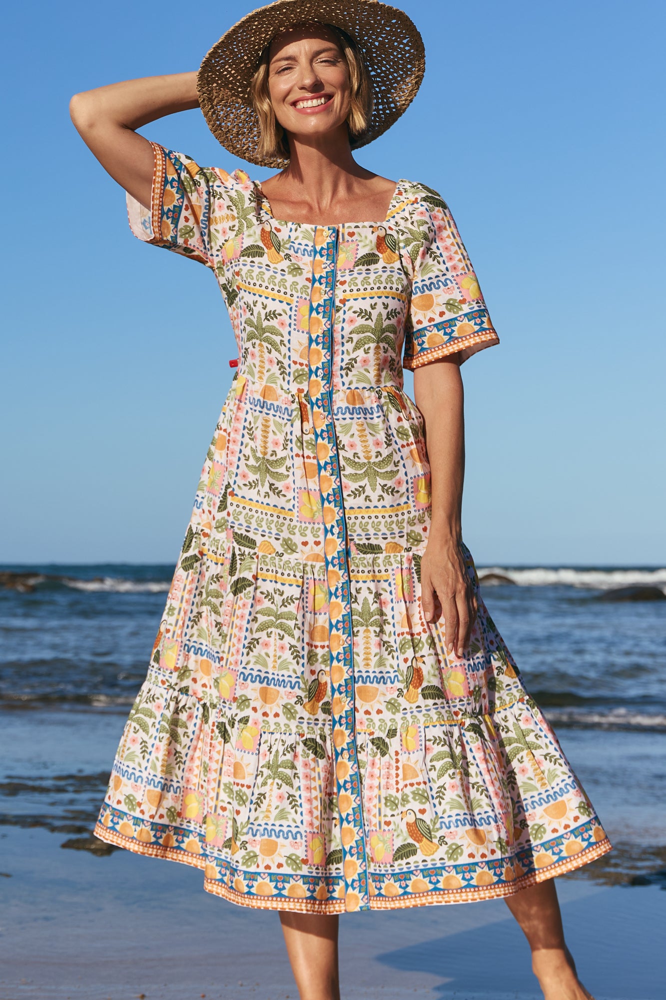 Florence Dress Tropical Patchwork
