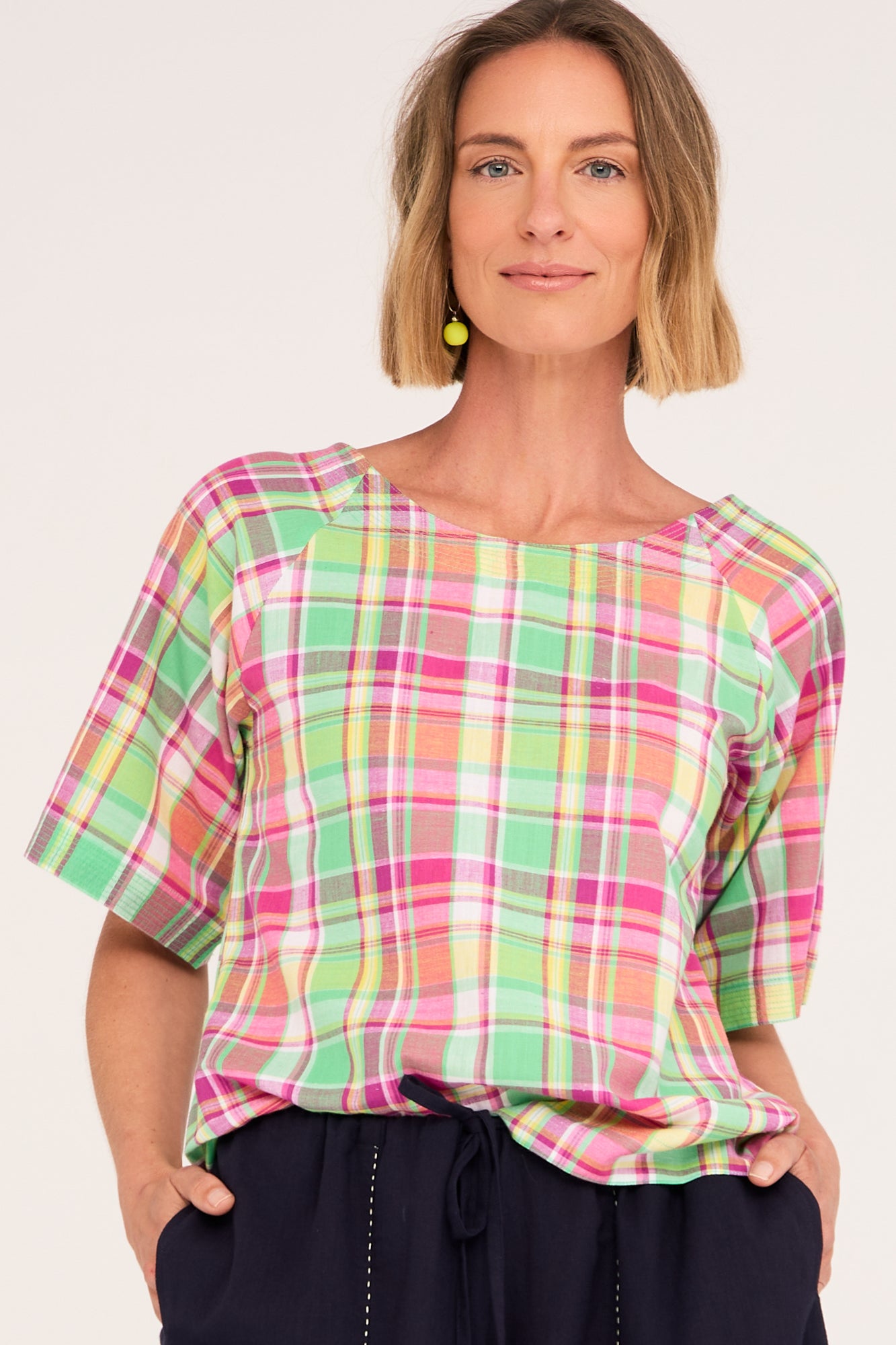 Hope Top Pink Check