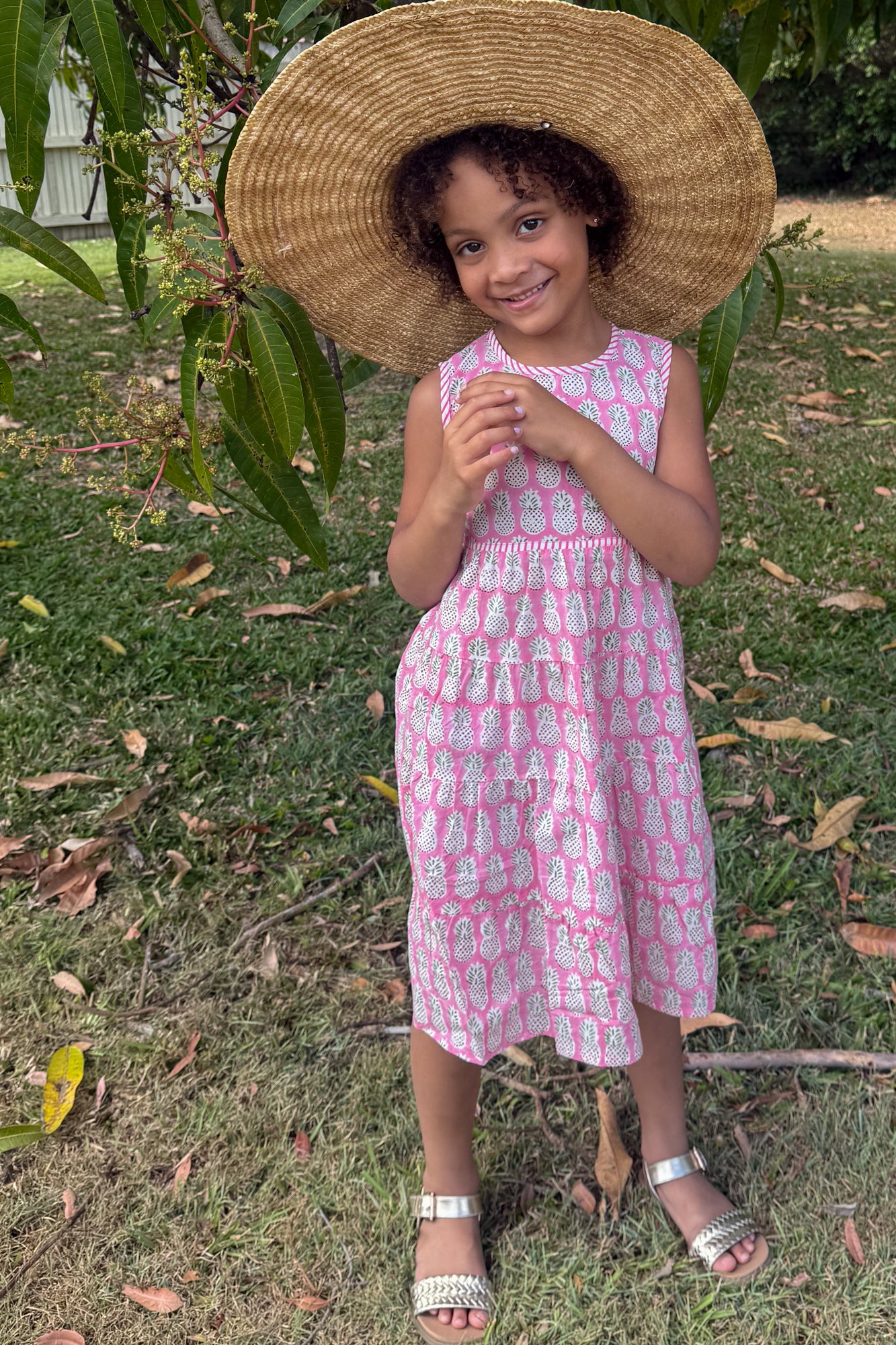 Indie Girls Dress Pink Pineapple