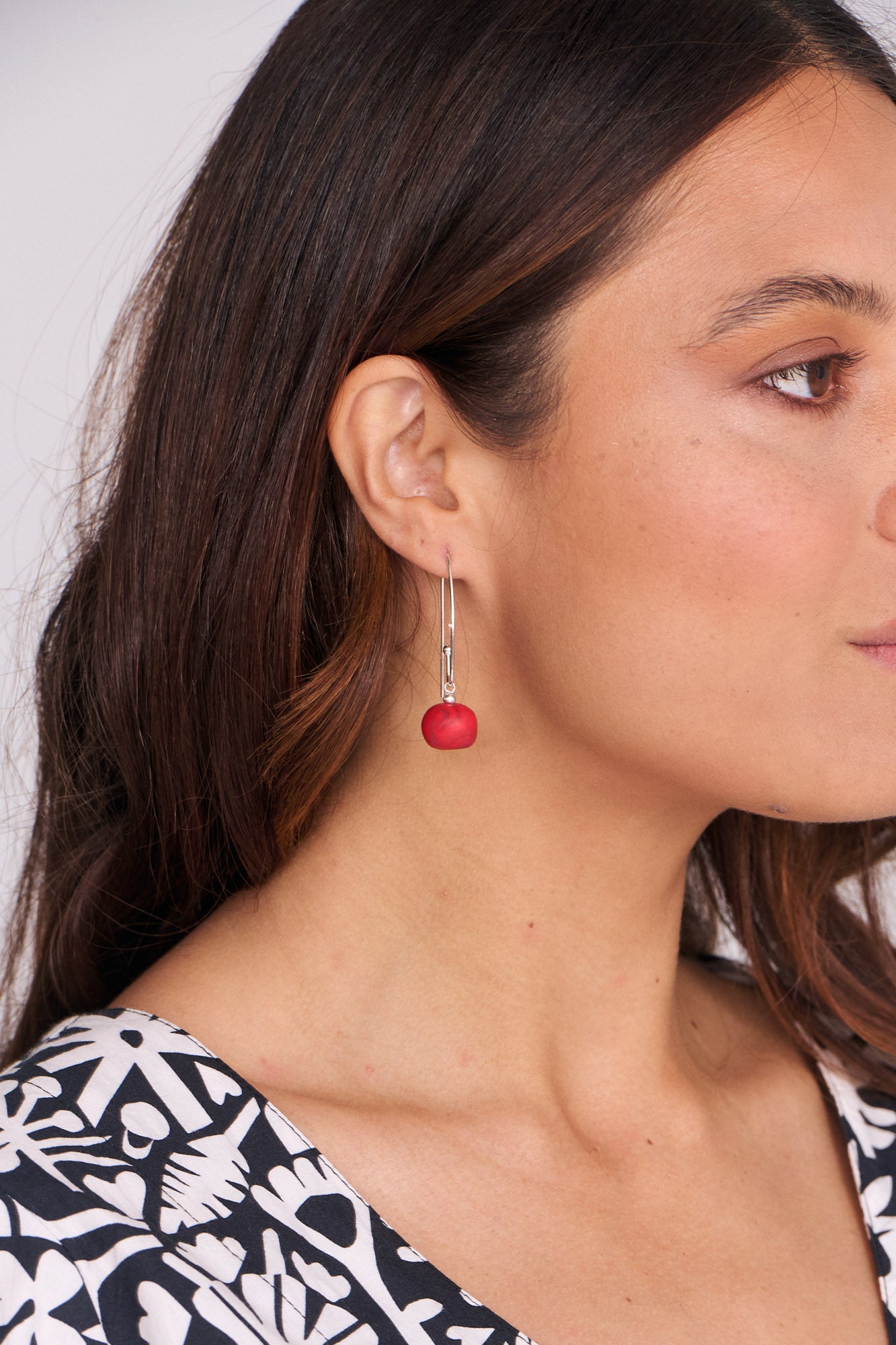 Polymer Clay Cherry Red Earrings