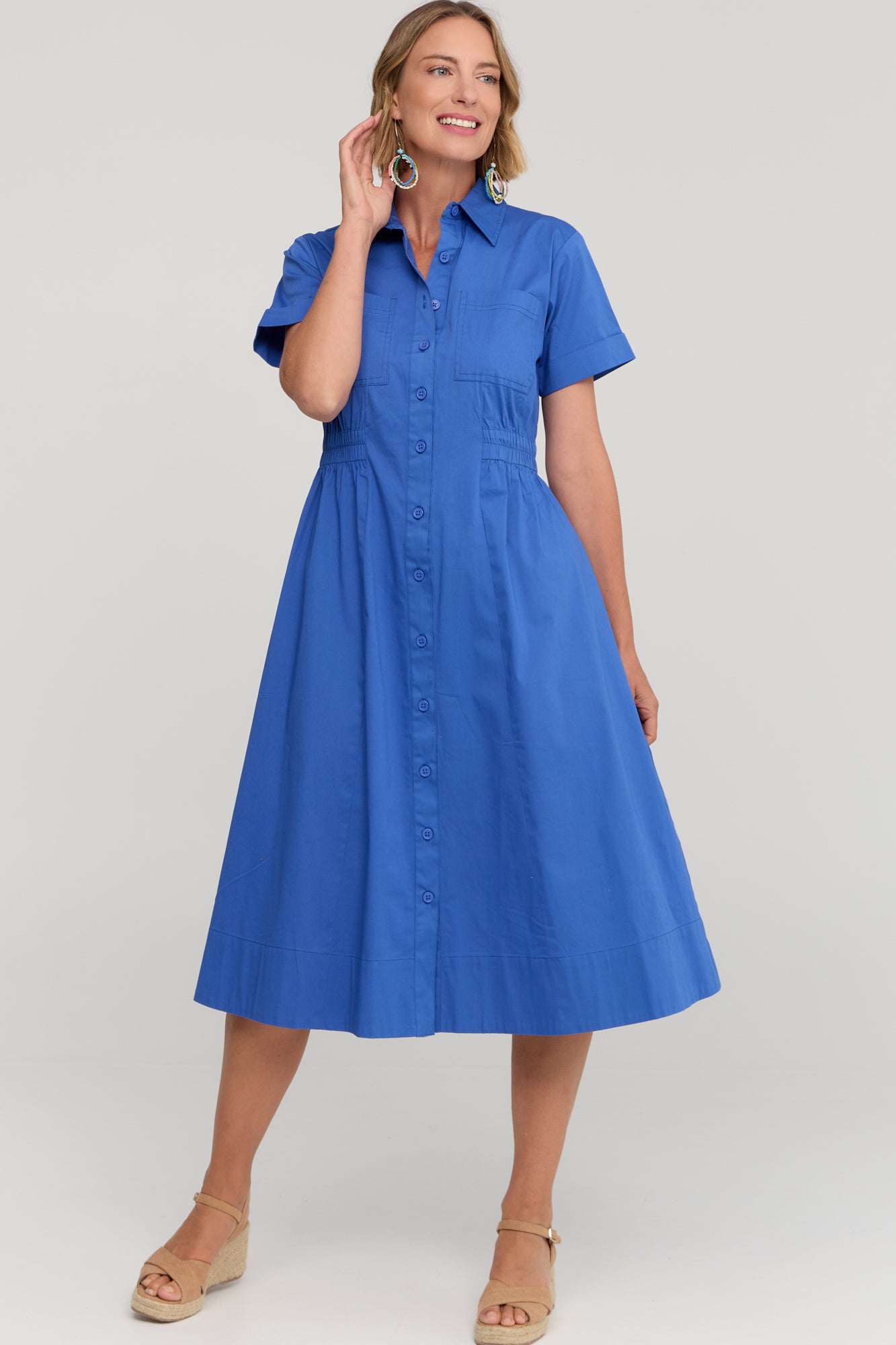 Kalinda Dress Oxford Blue