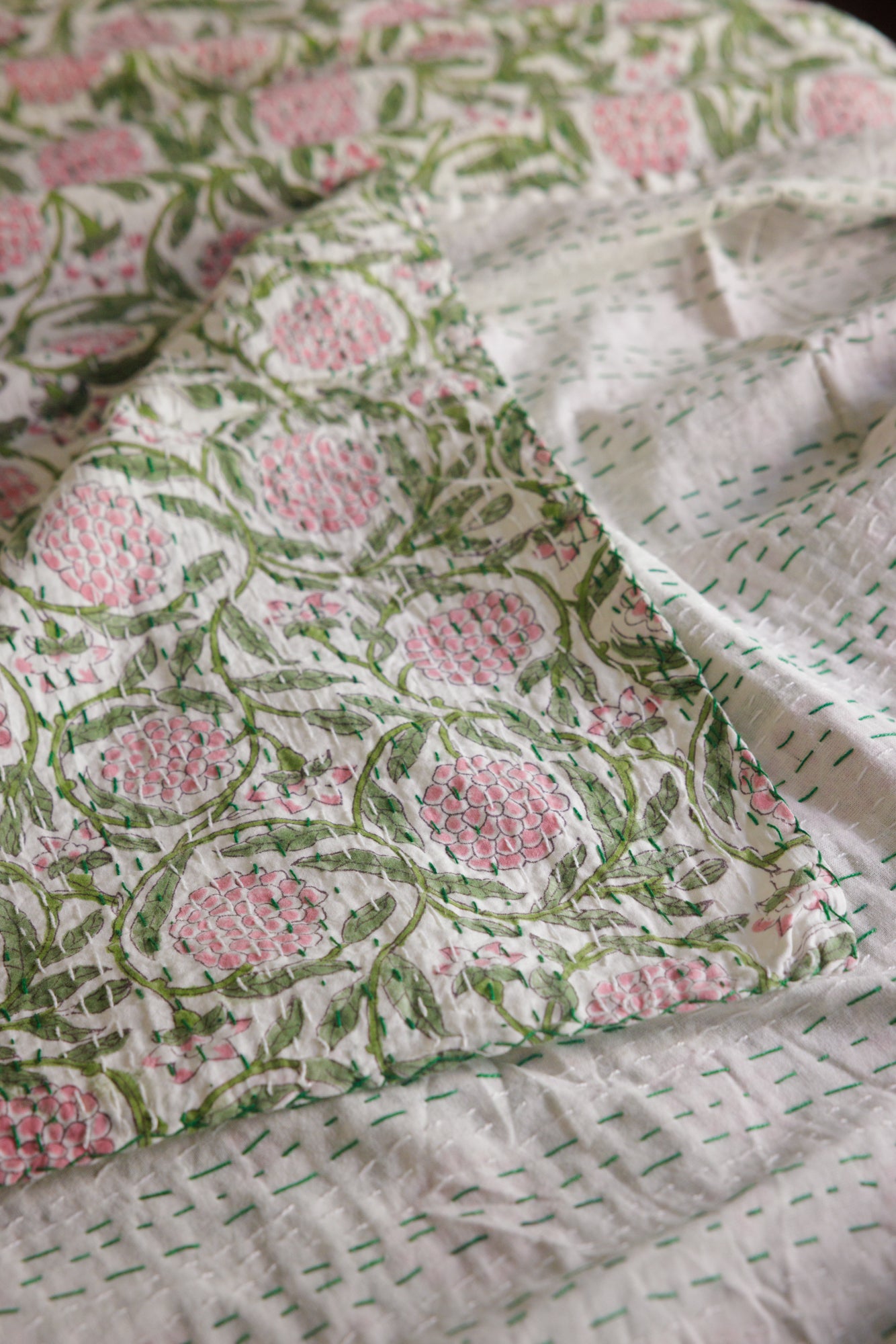 Kantha Quilt Vignoble Rose