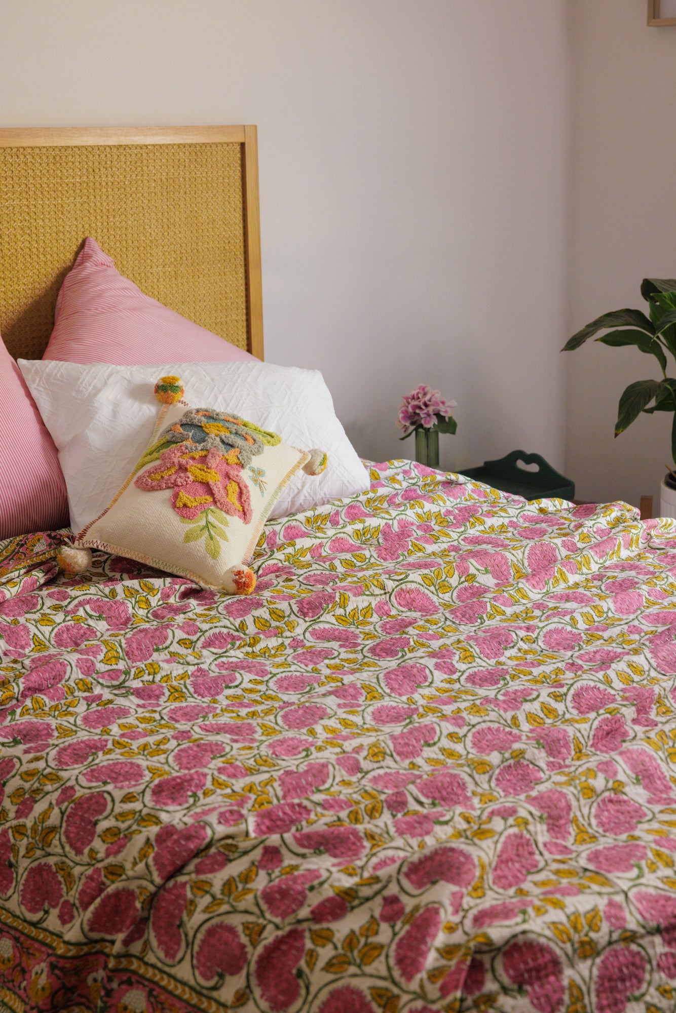 Kantha Quilt Wild Flowers