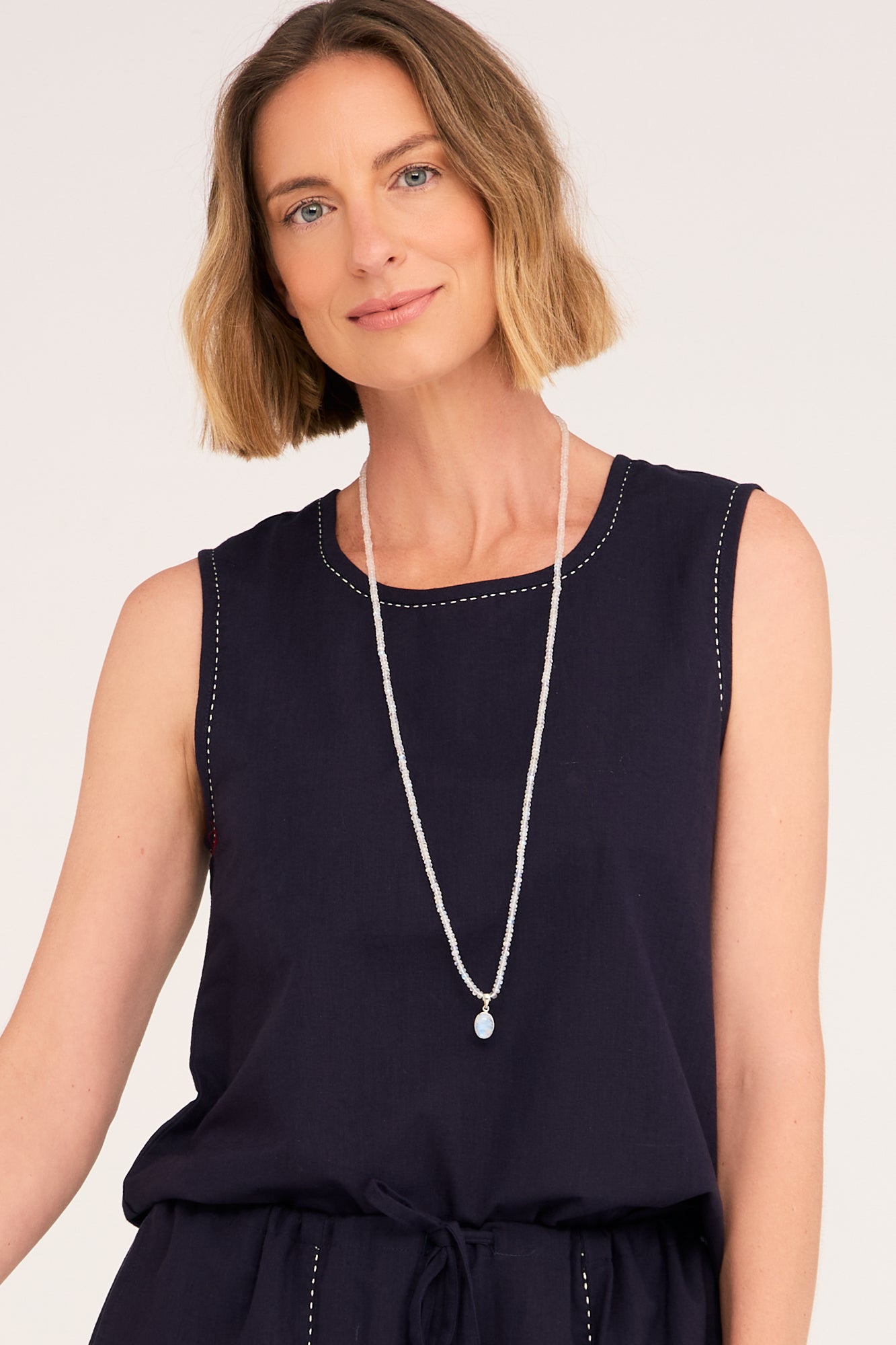 Moonstone Long Necklace & Pendant