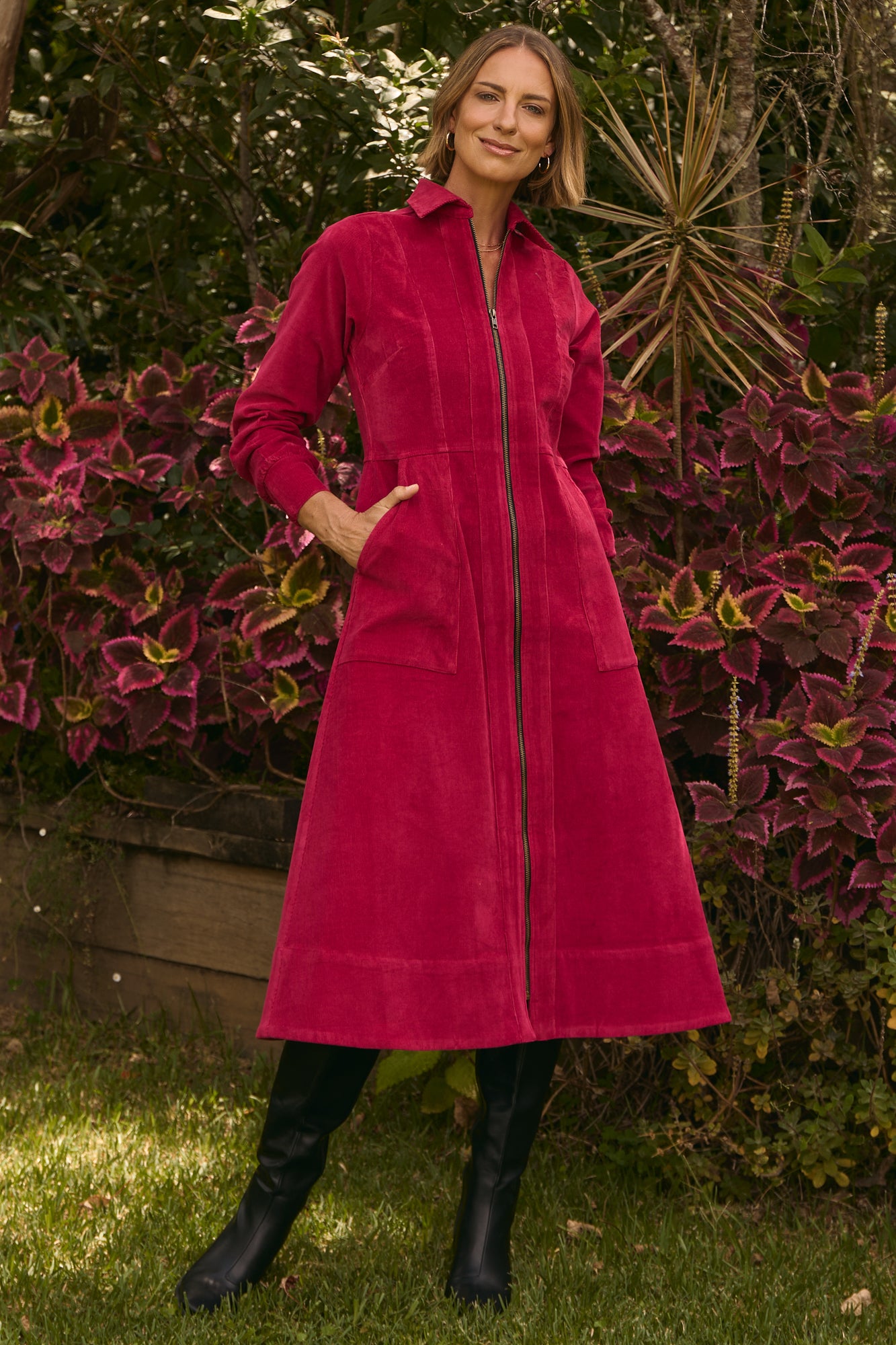 Lumi Dress Garnet Red Cord