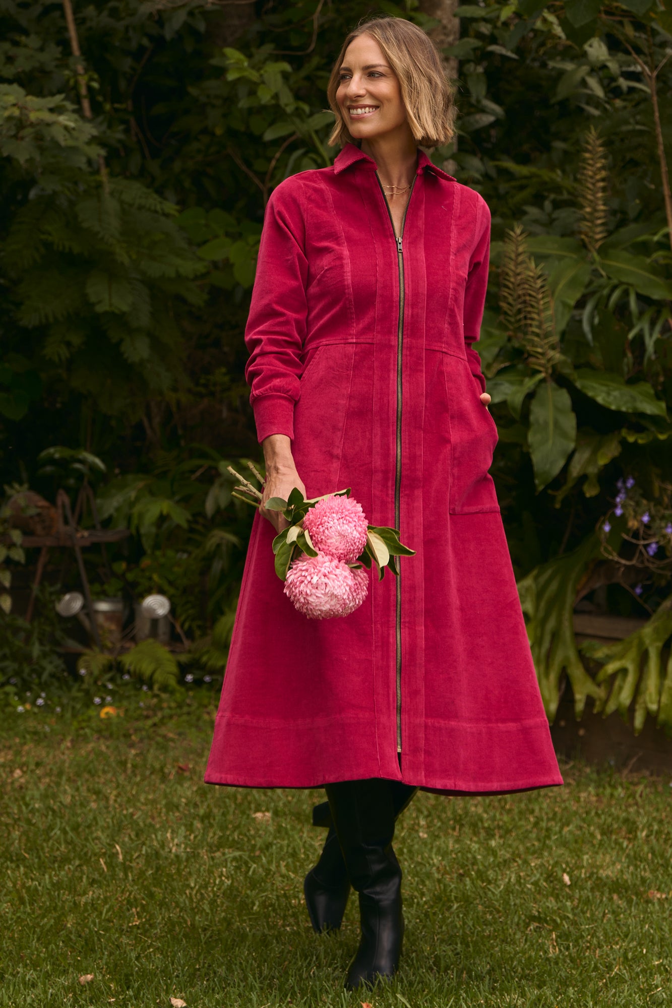 Lumi Dress Garnet Red Cord