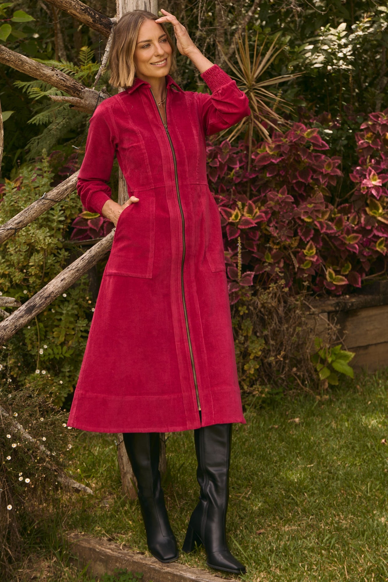 Lumi Dress Garnet Red Cord