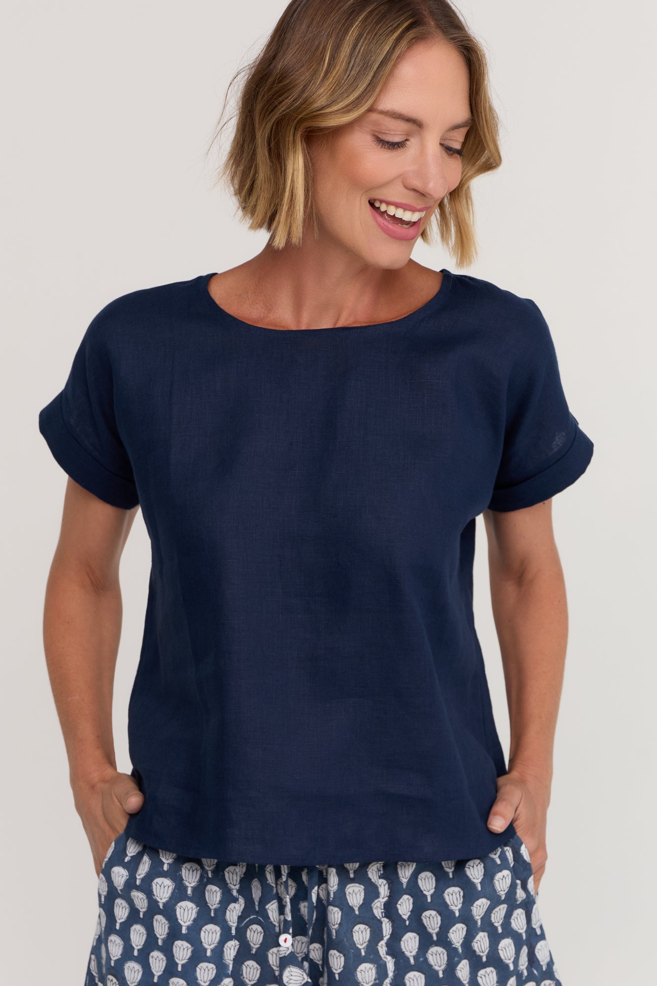 Luna Top Navy