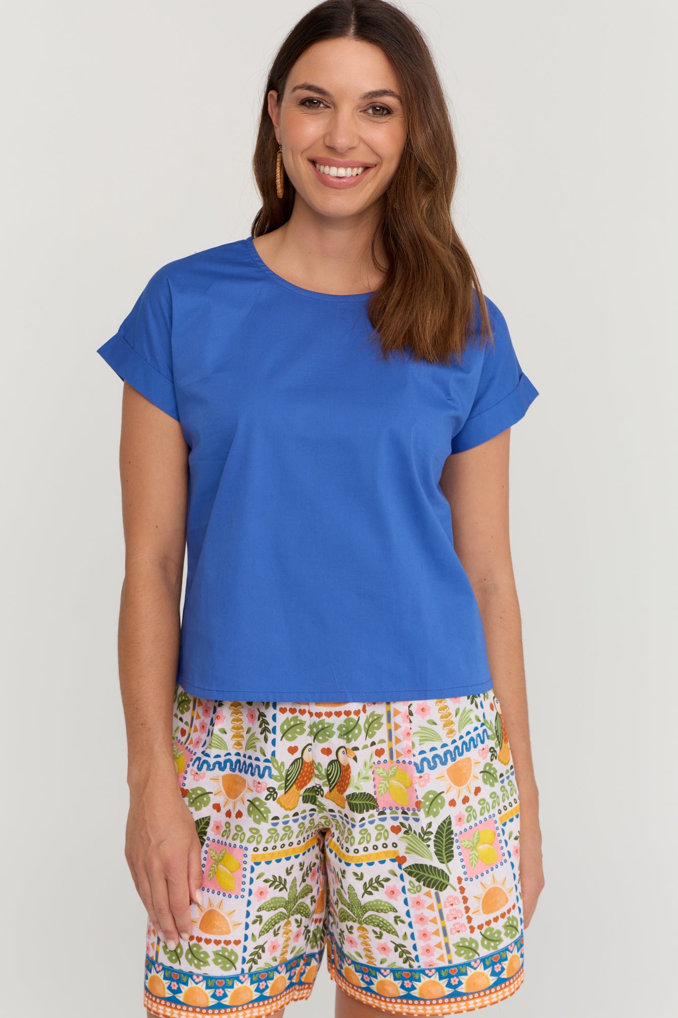 Luna Top Oxford Blue