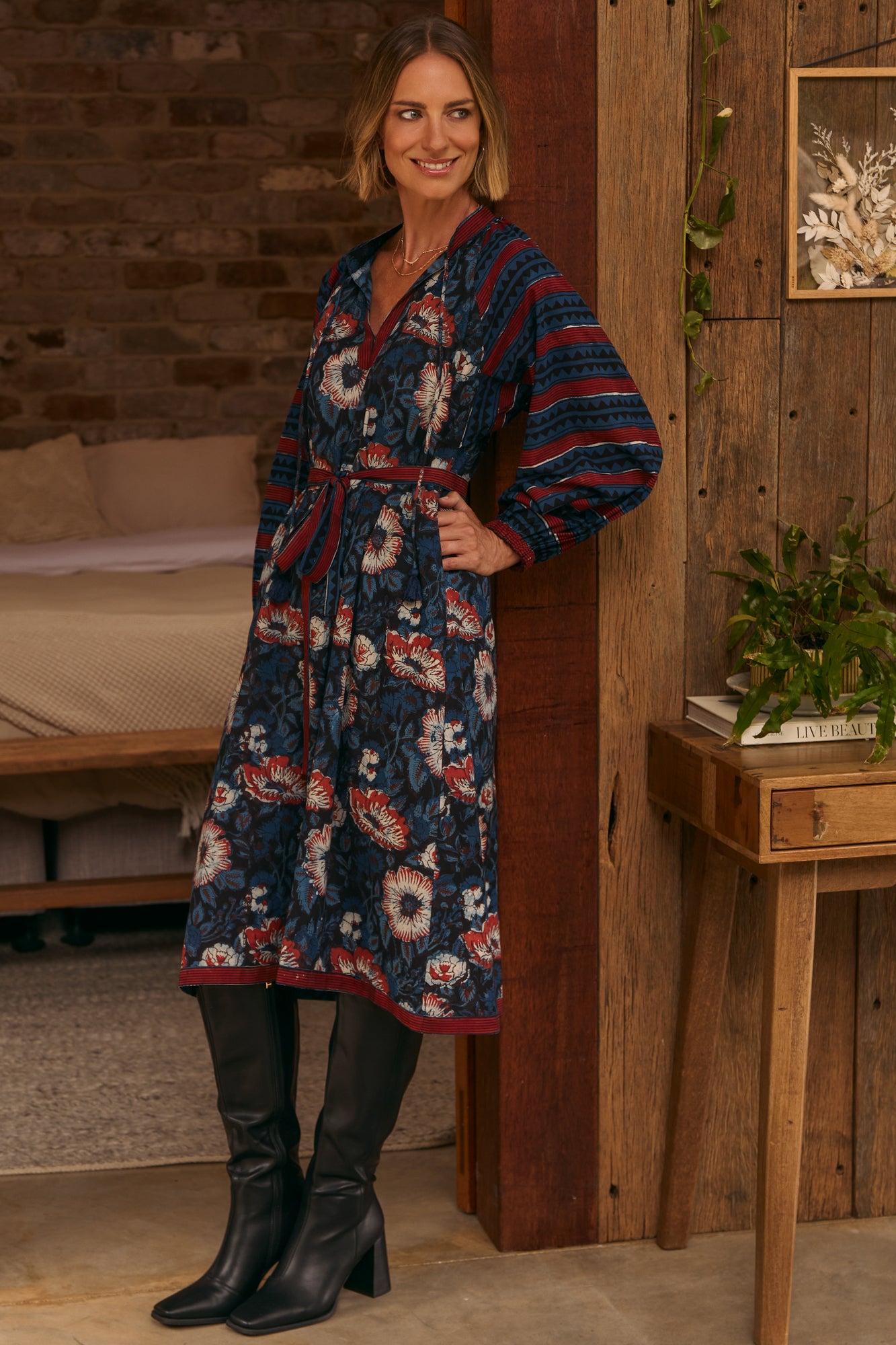 Mia Dress Indigo Rose