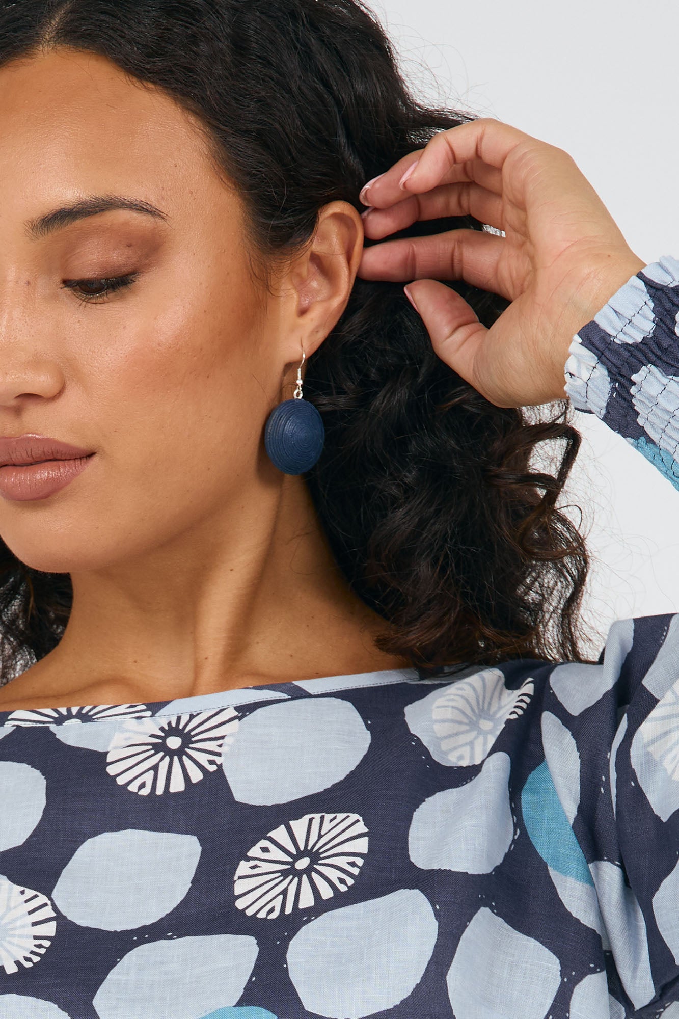 Swirl Earrings French Navy