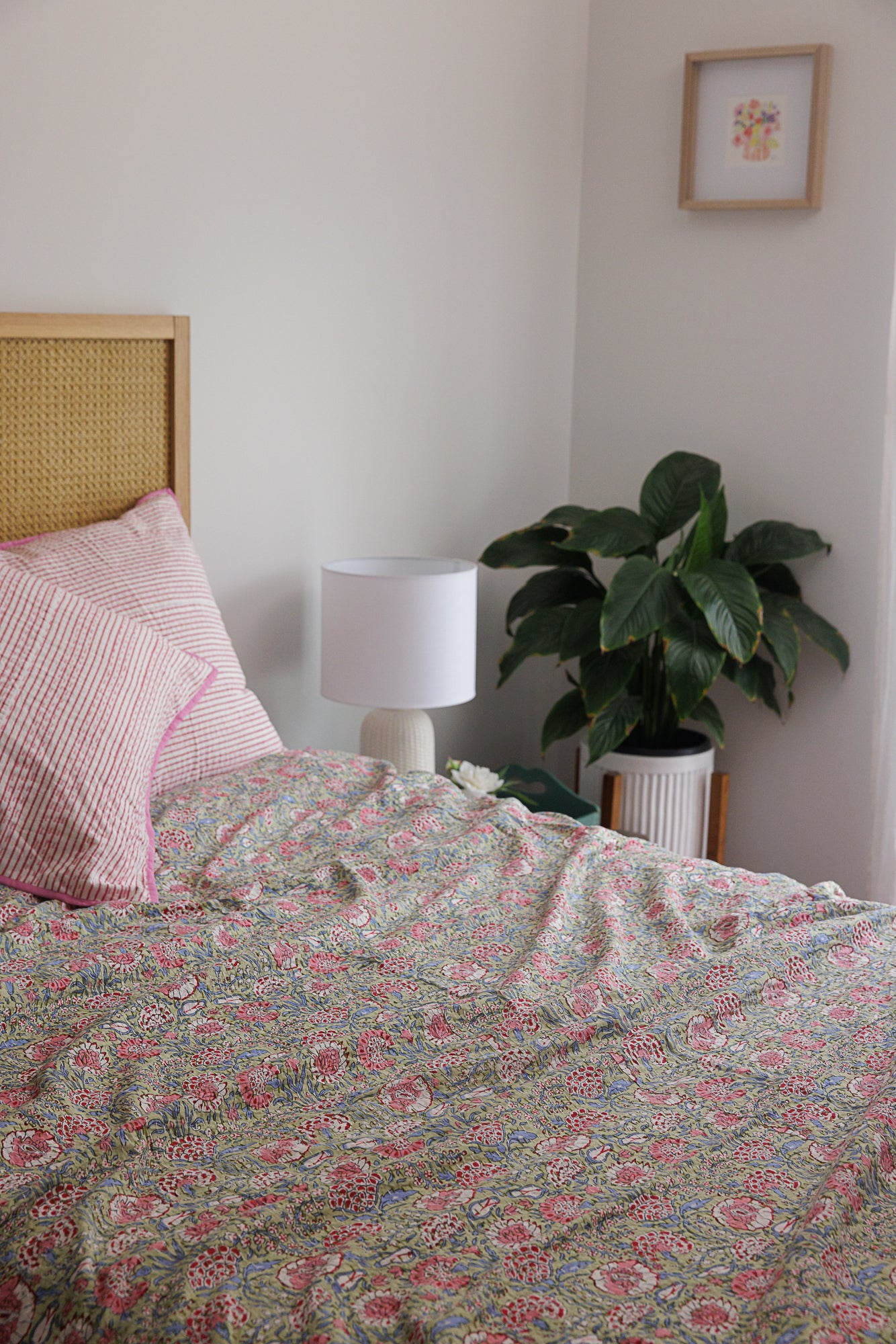 Kantha Quilt Pastel Roses
