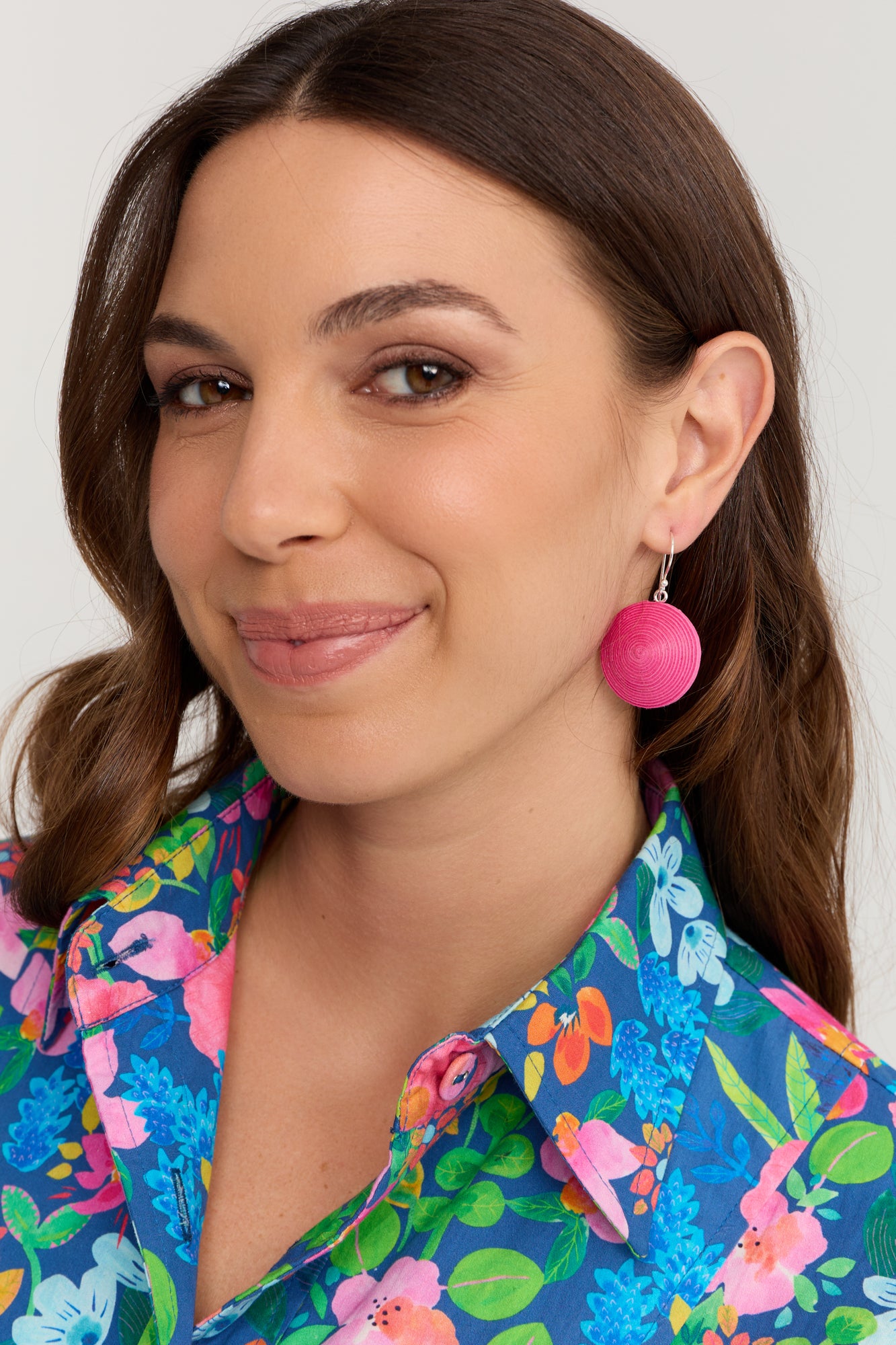 Swirl Earrings Fuchsia