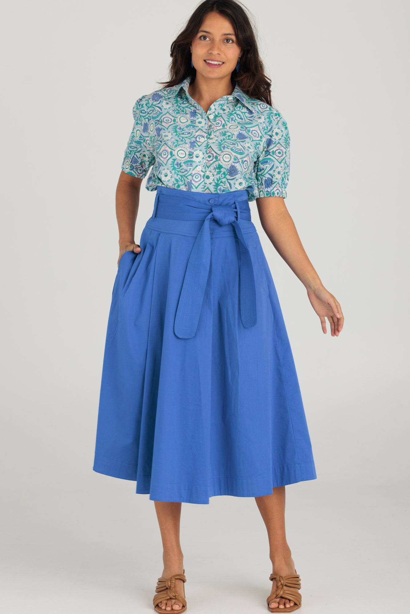 Rhodes Skirt Oxford Blue