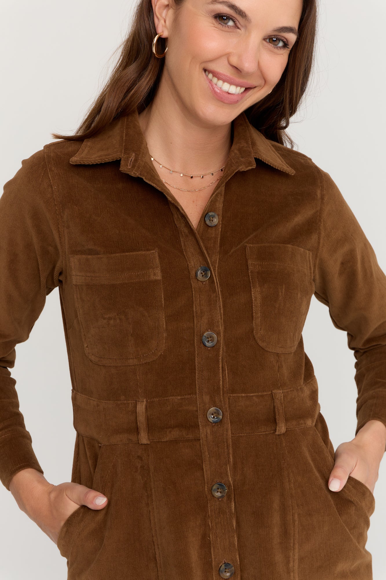 Rory Dress Toffee Brown Cord