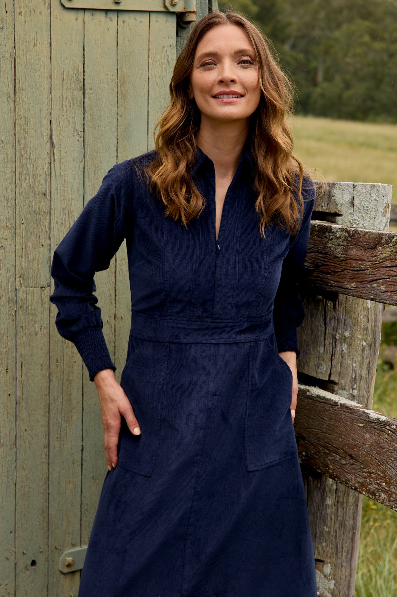 Ruben Dress Navy Cord