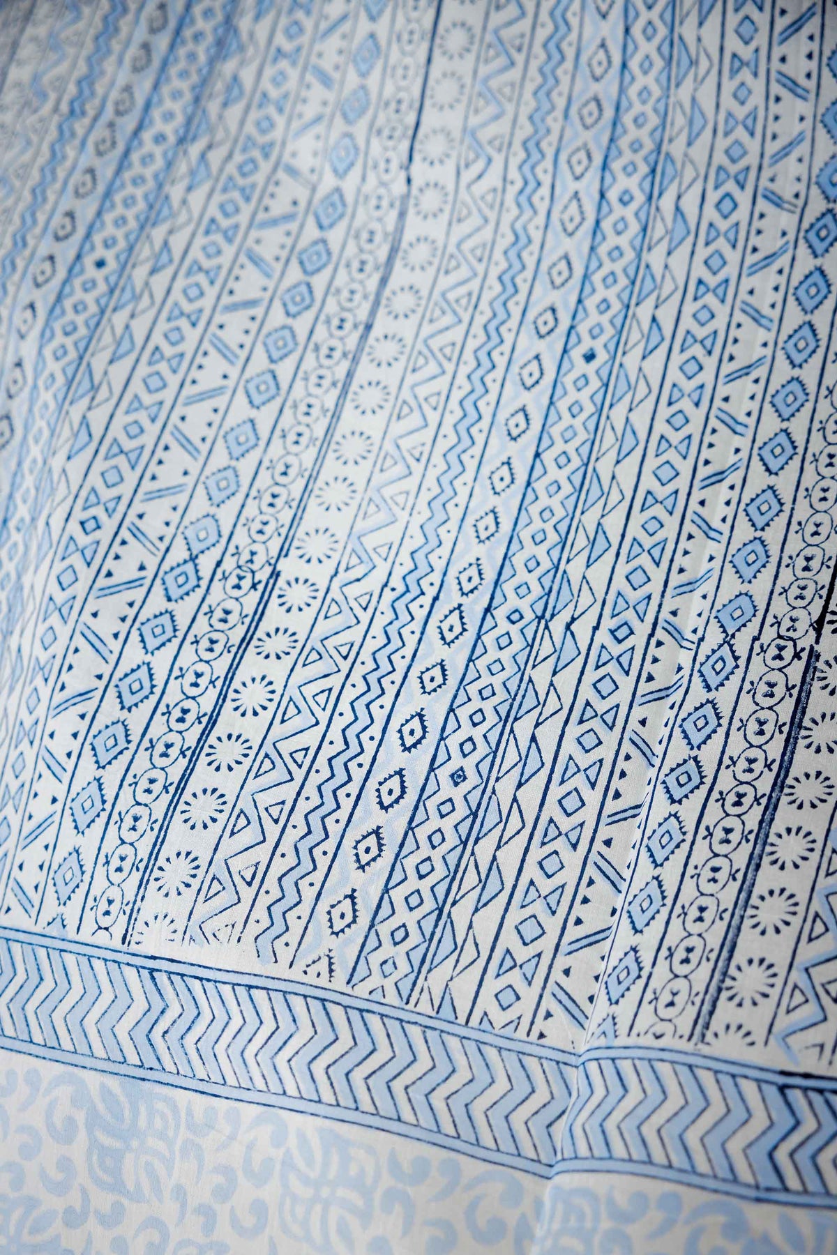 Hand Printed Sarong Mykonos Blue