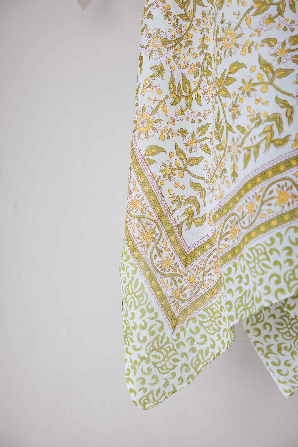 Hand Printed Sarong Sage Blossom