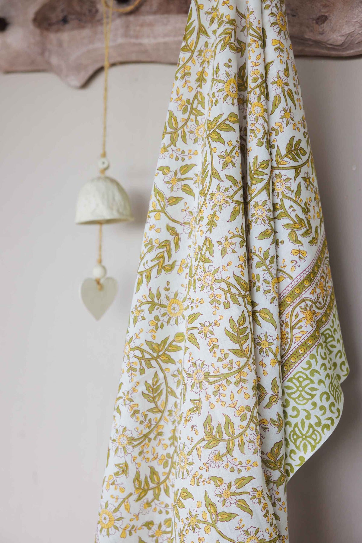 Hand Printed Sarong Sage Blossom
