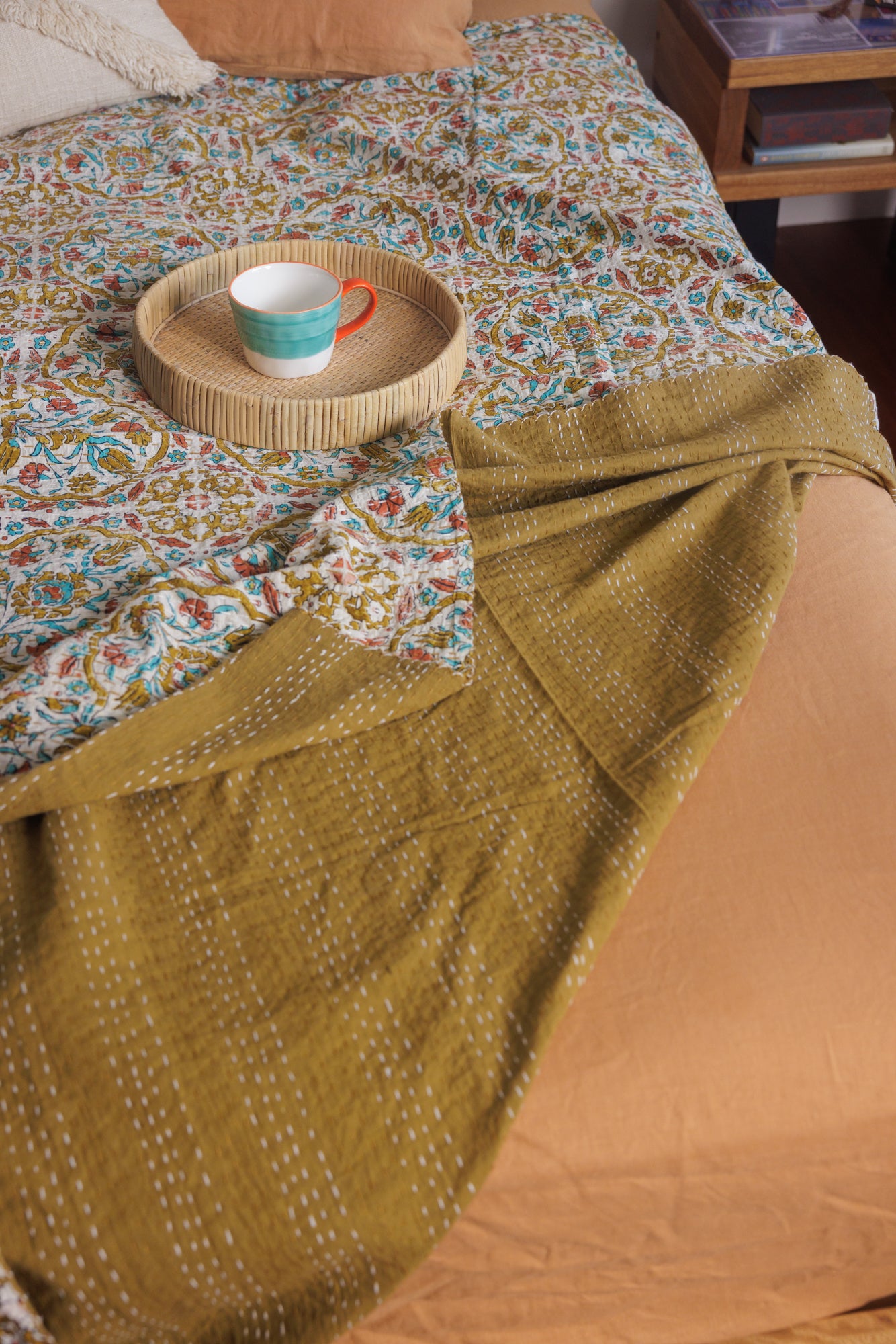 Kantha Quilt Rustic Garden