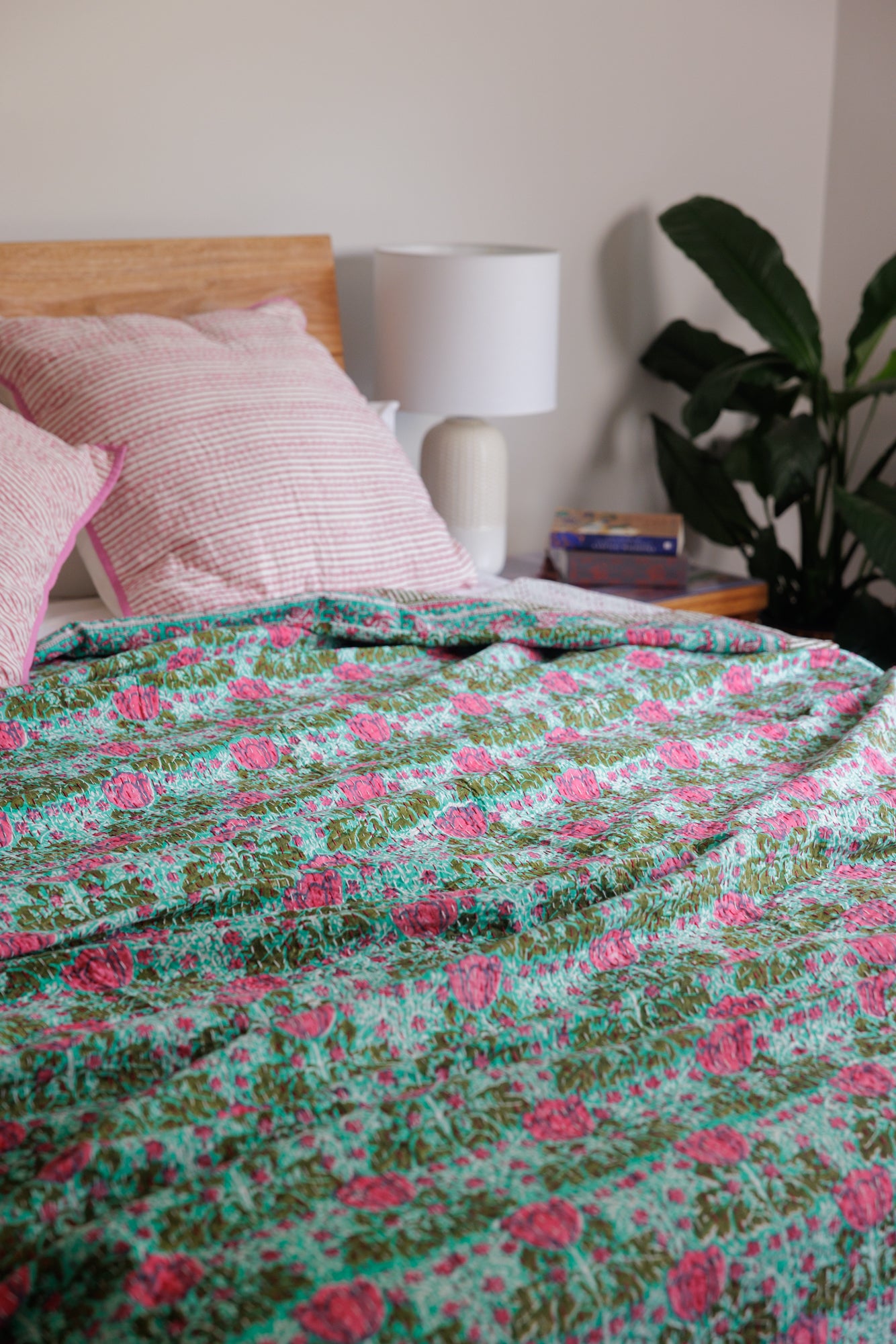 Kantha Quilt Garden Poppies