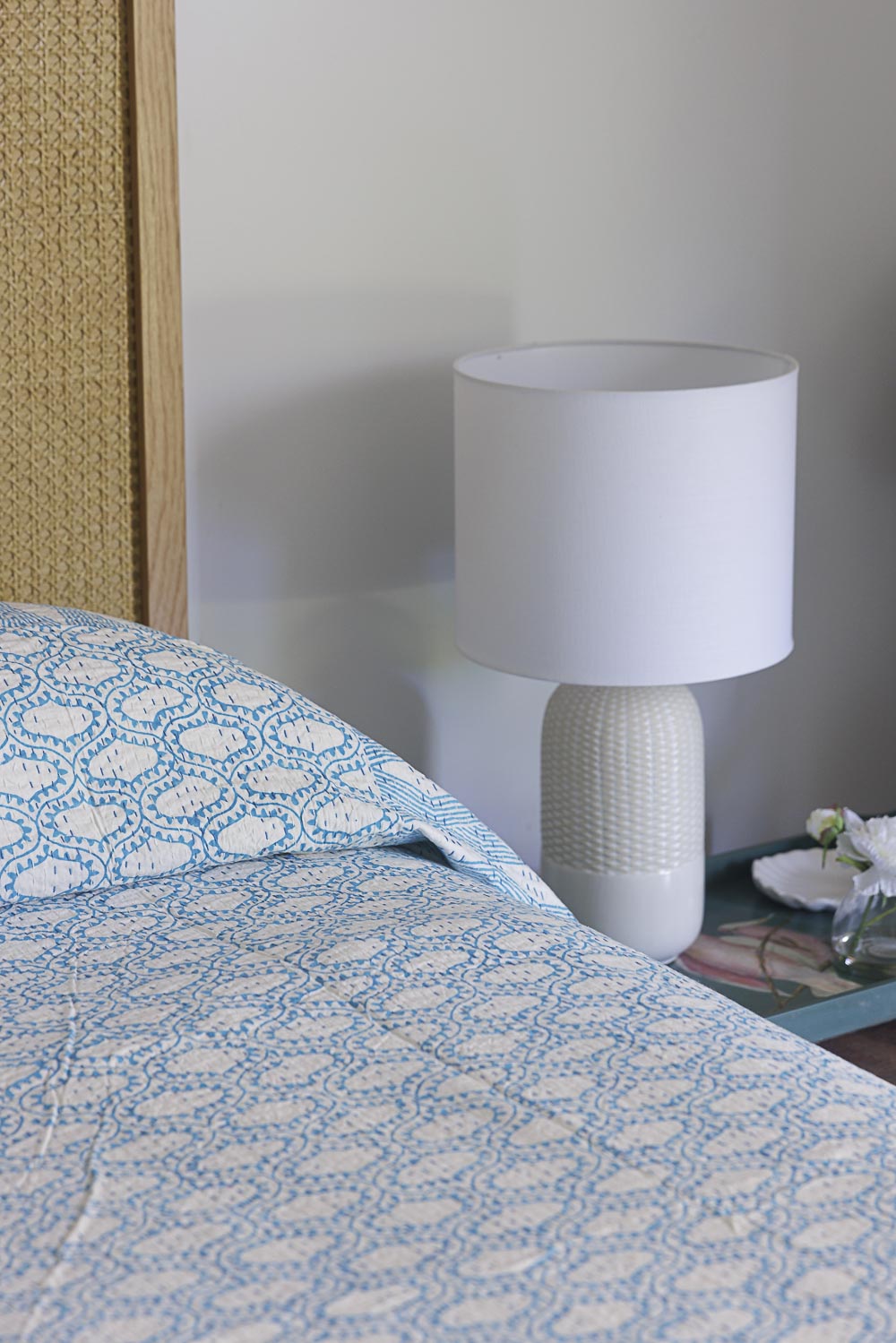 Kantha Quilt Turquoise Geo