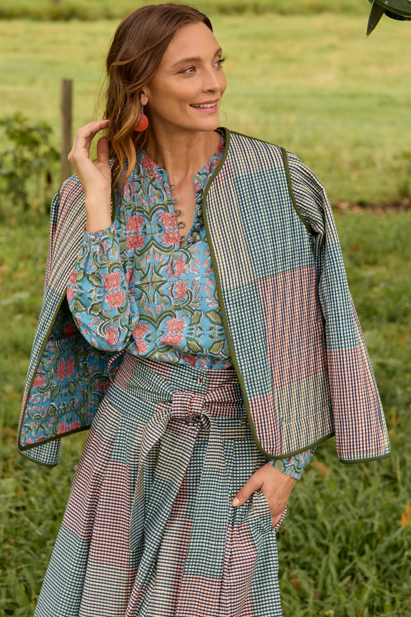 Rhodes Skirt Indian Plaid