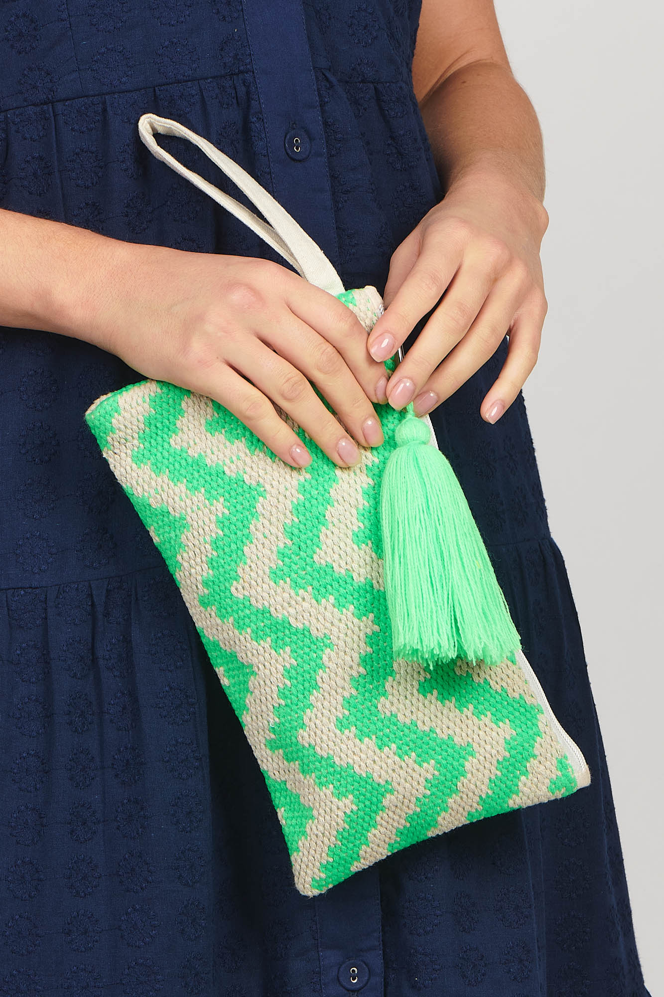 Zig Zag Pouch Bag Lime