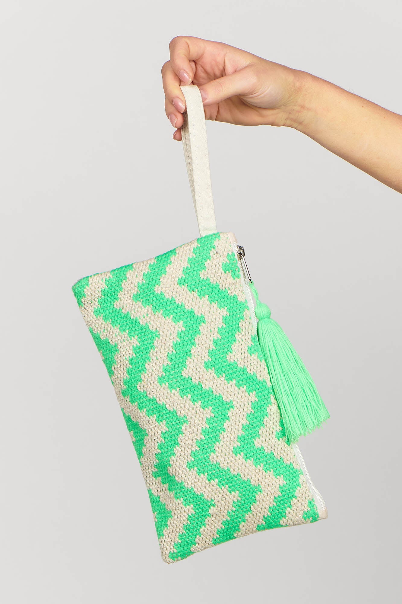 Zig Zag Pouch Bag Lime