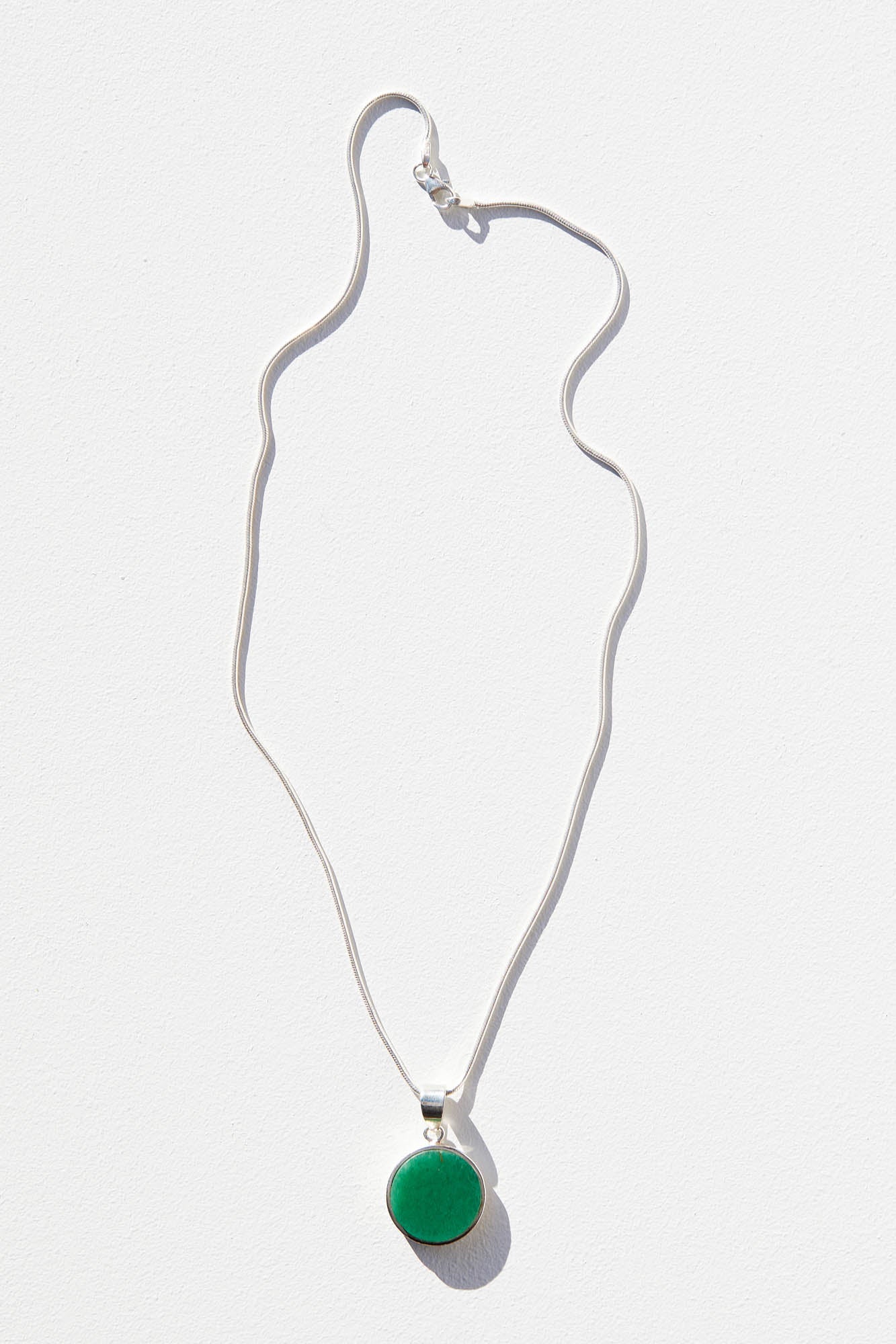 Green Onyx Round Pendant & Necklace