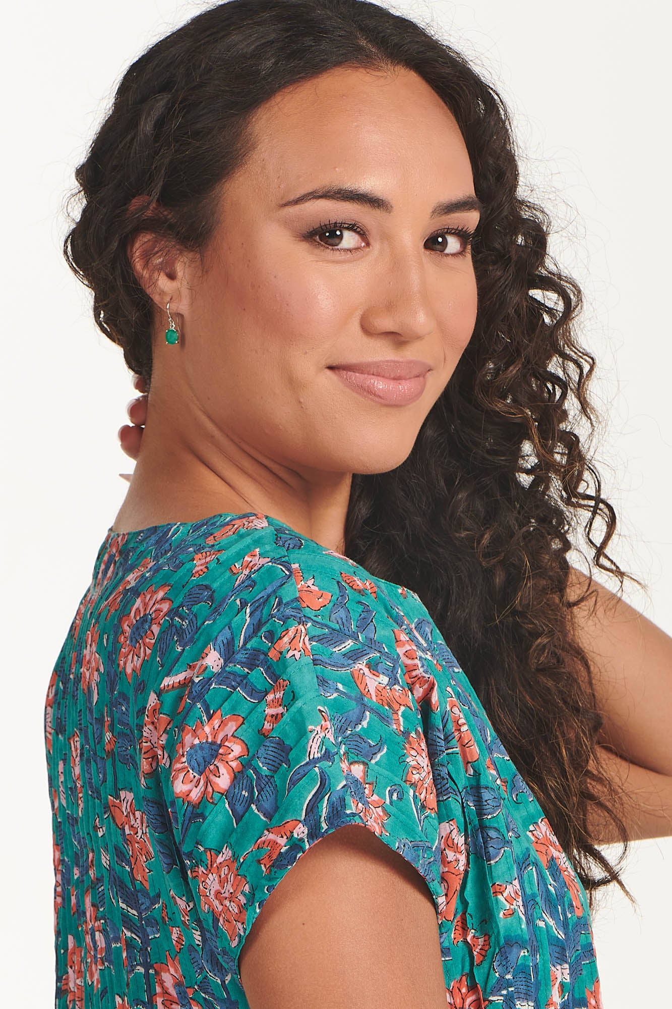 Green Onyx Silver Drop Earrings