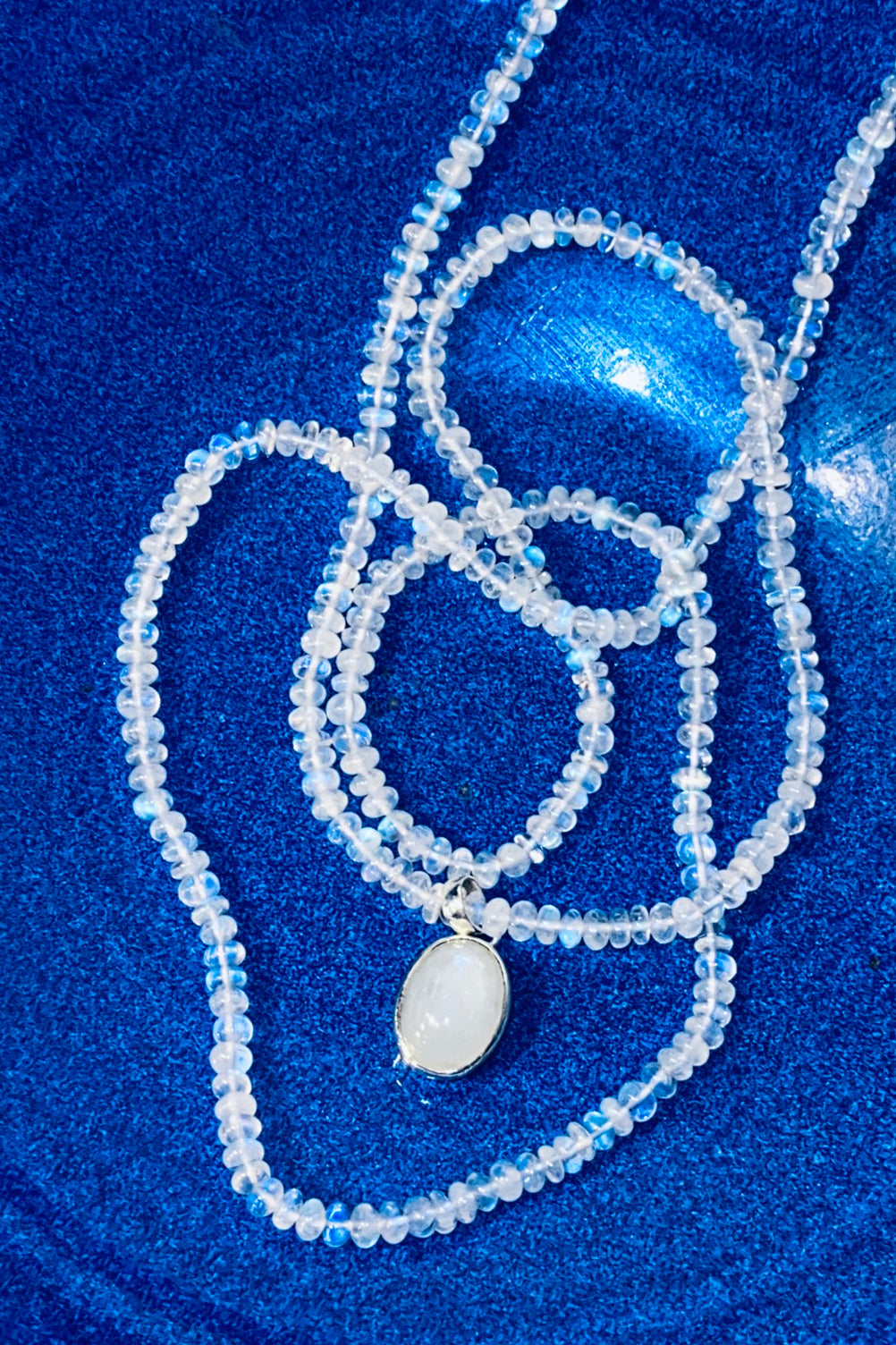 Moonstone Long Necklace & Pendant