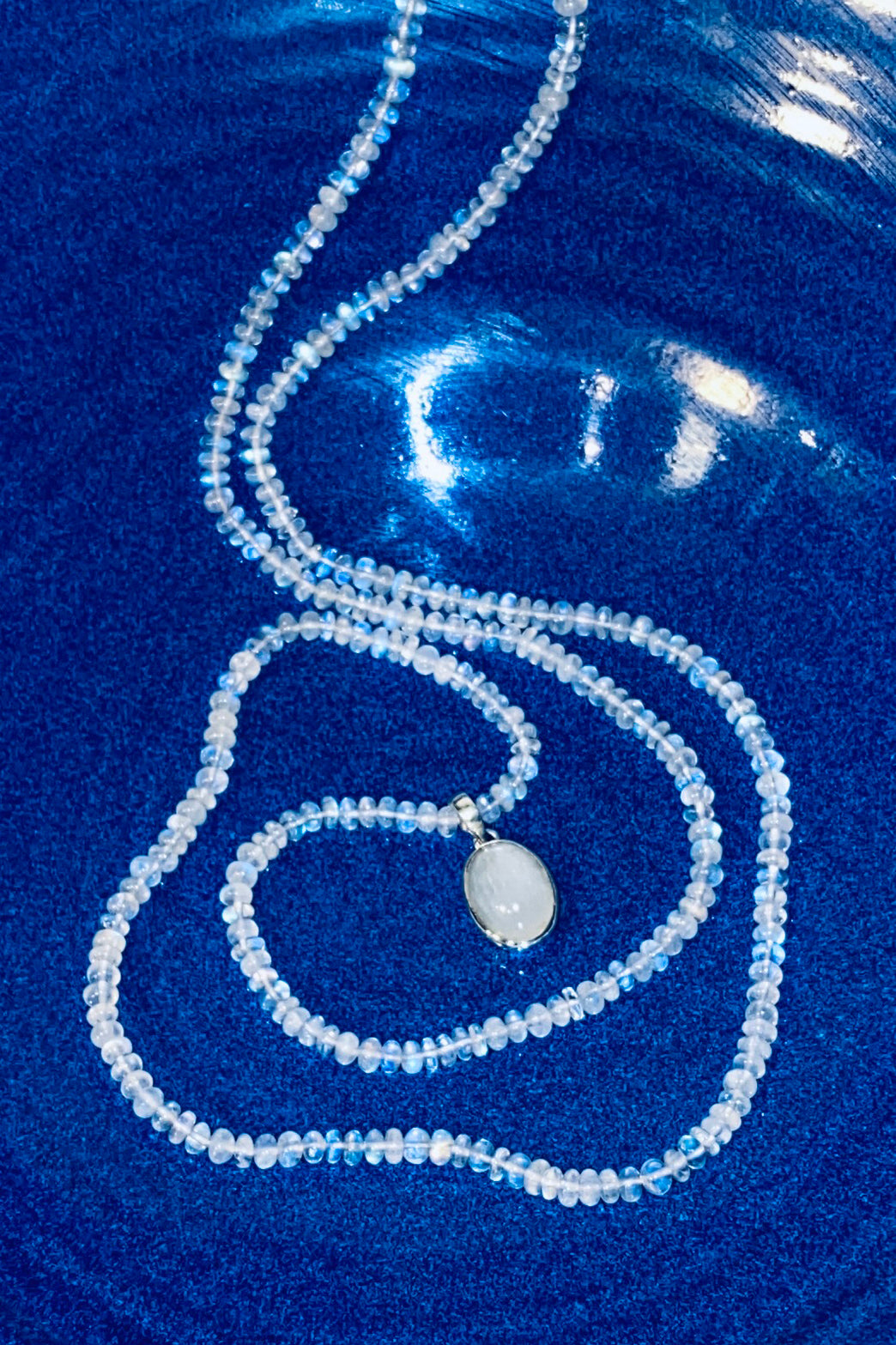 Moonstone Long Necklace & Pendant