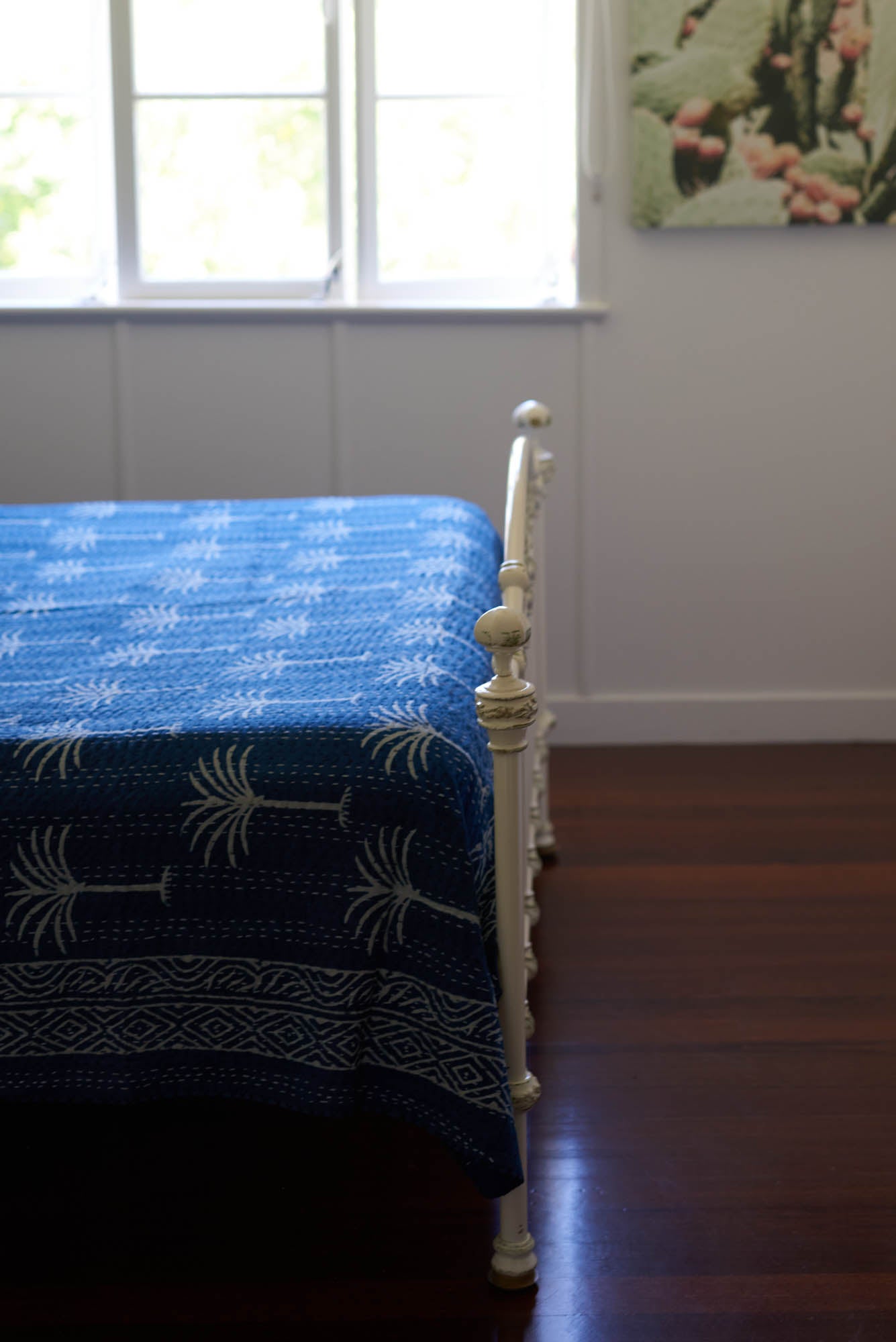 Kantha Quilt Indigo Palms