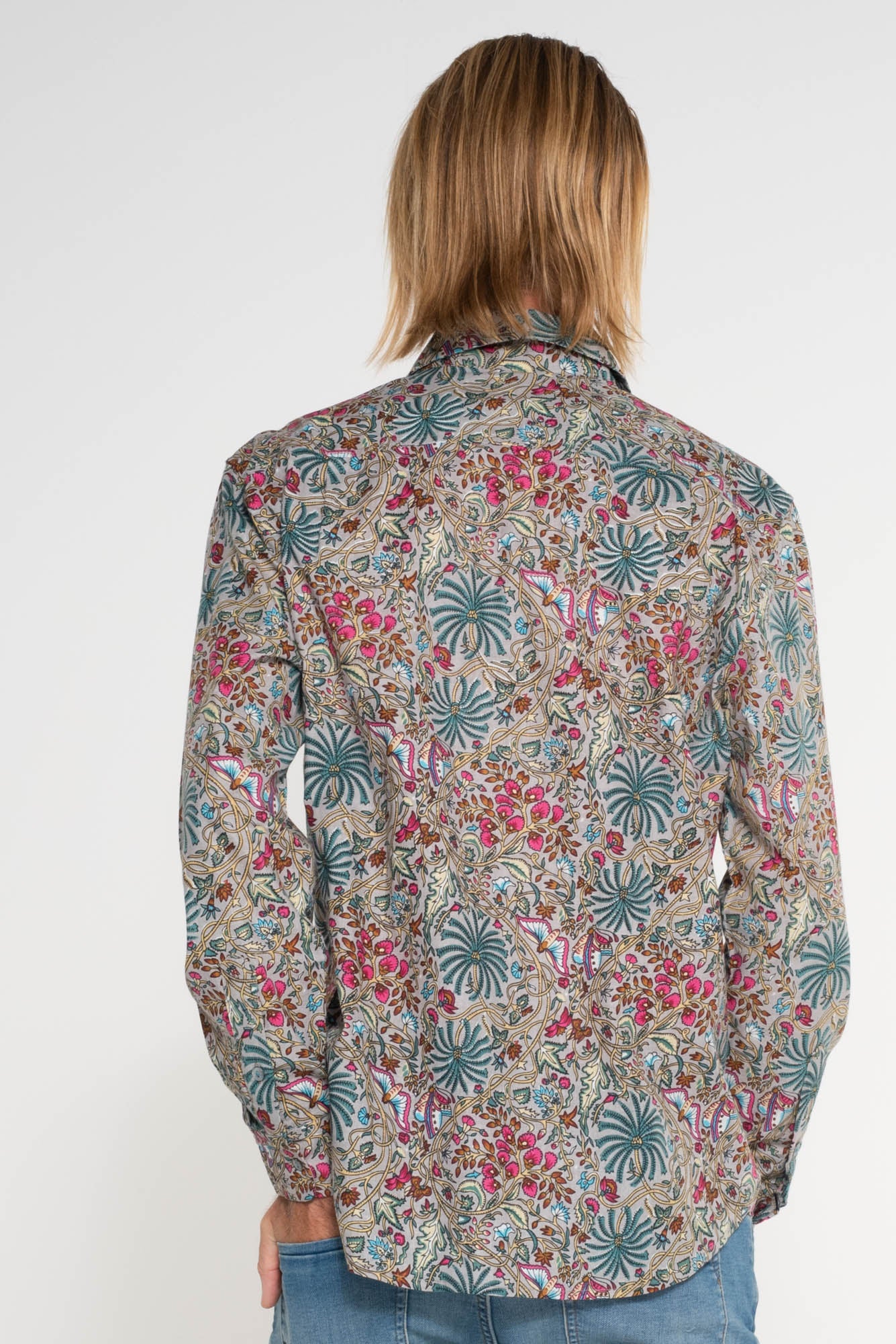 Mr Darcy Mens Shirt Silvery Butterfly