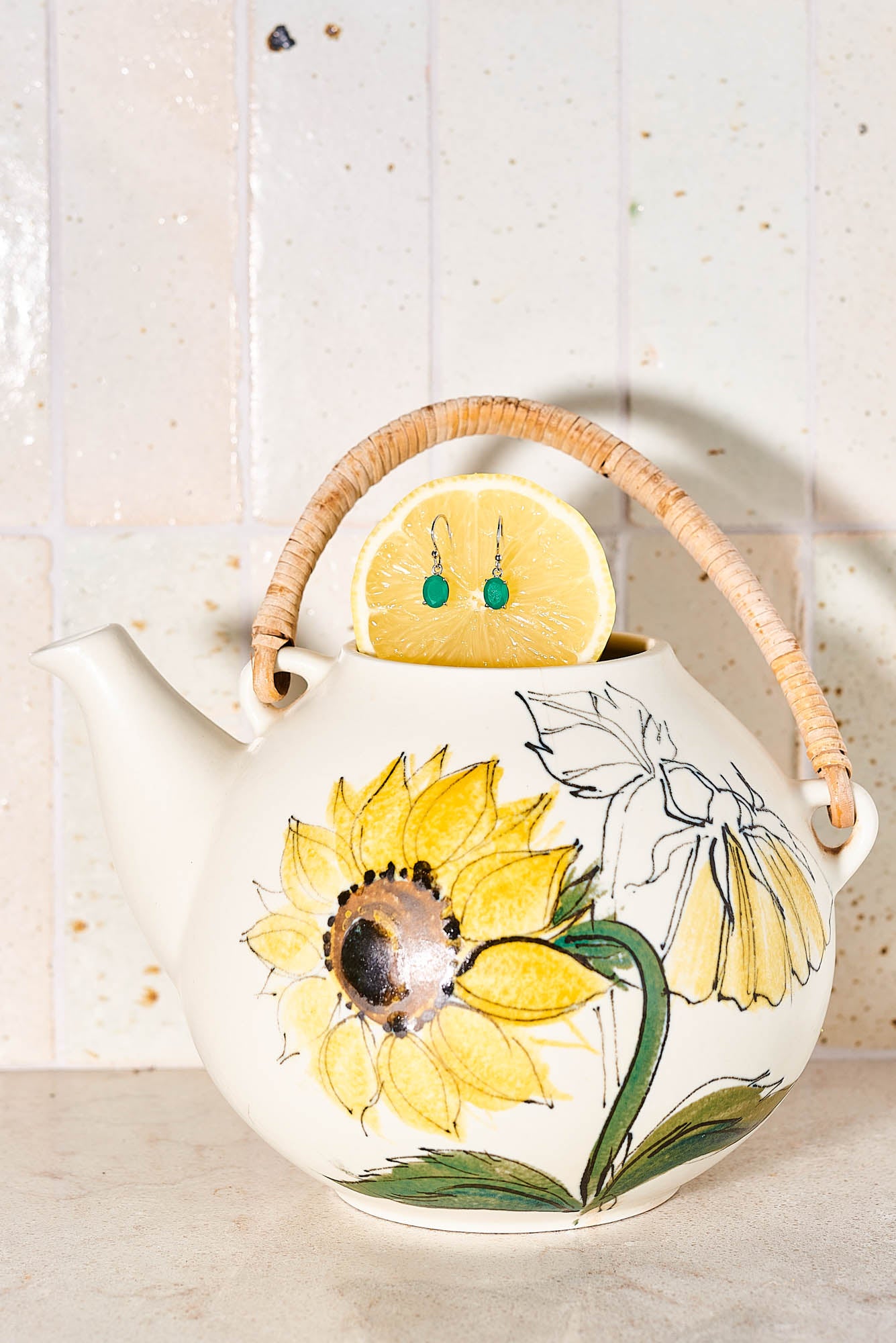 Green Onyx Silver Drop Earrings