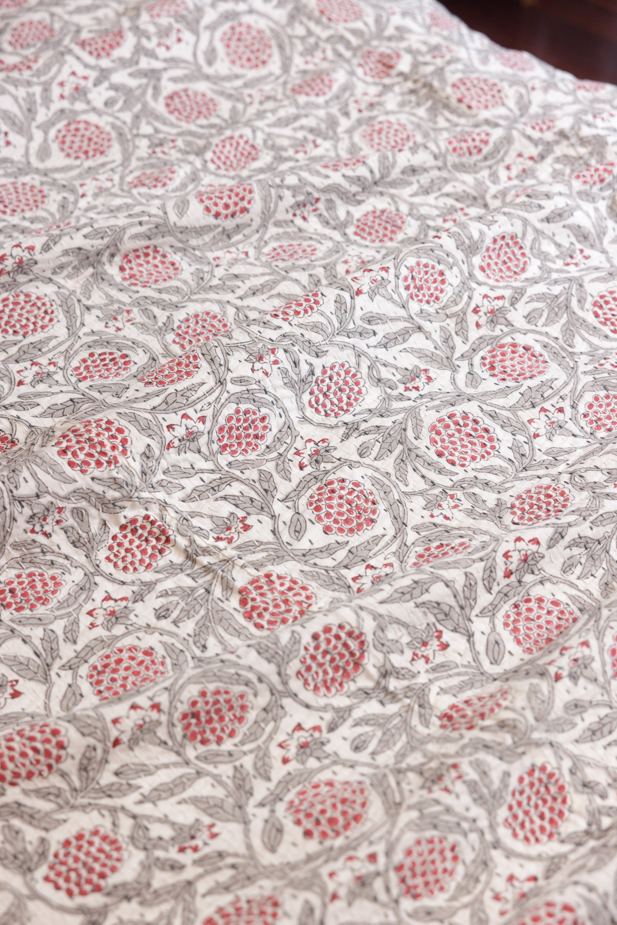 Kantha Quilt Vignoble Rouge