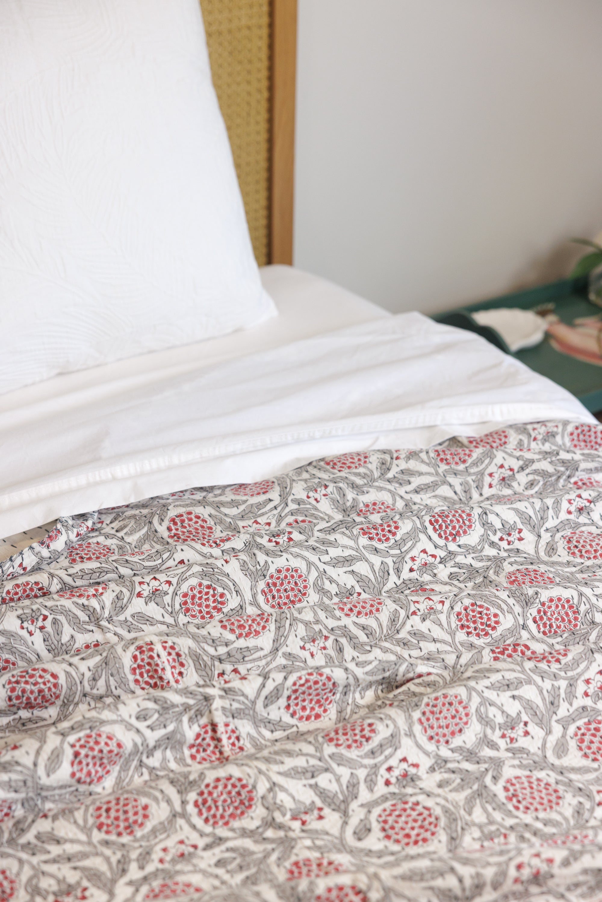 Kantha Quilt Vignoble Rouge